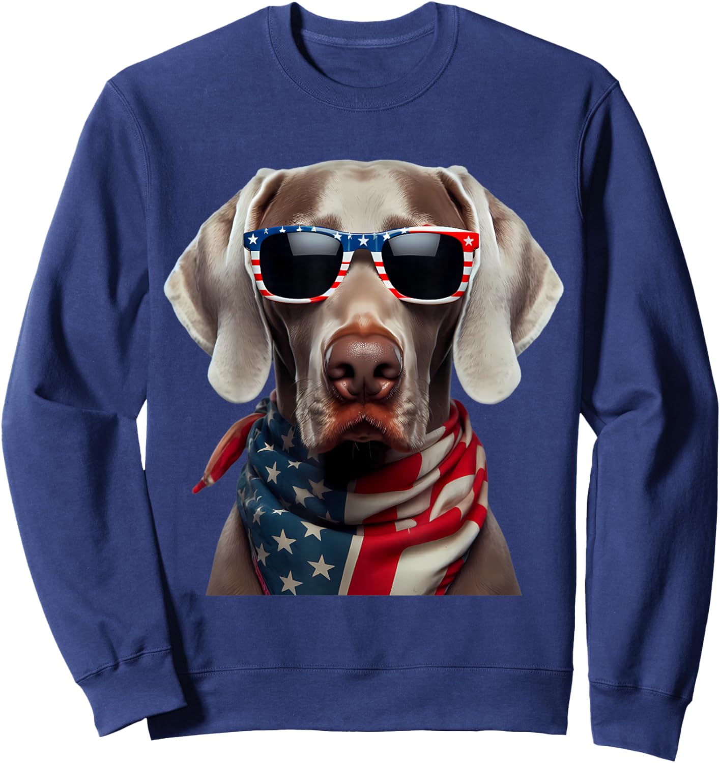 American Weimaraner Dog 4th Of July Incependence Day Owner Sweatshirt - Sweatshirt | Navy
