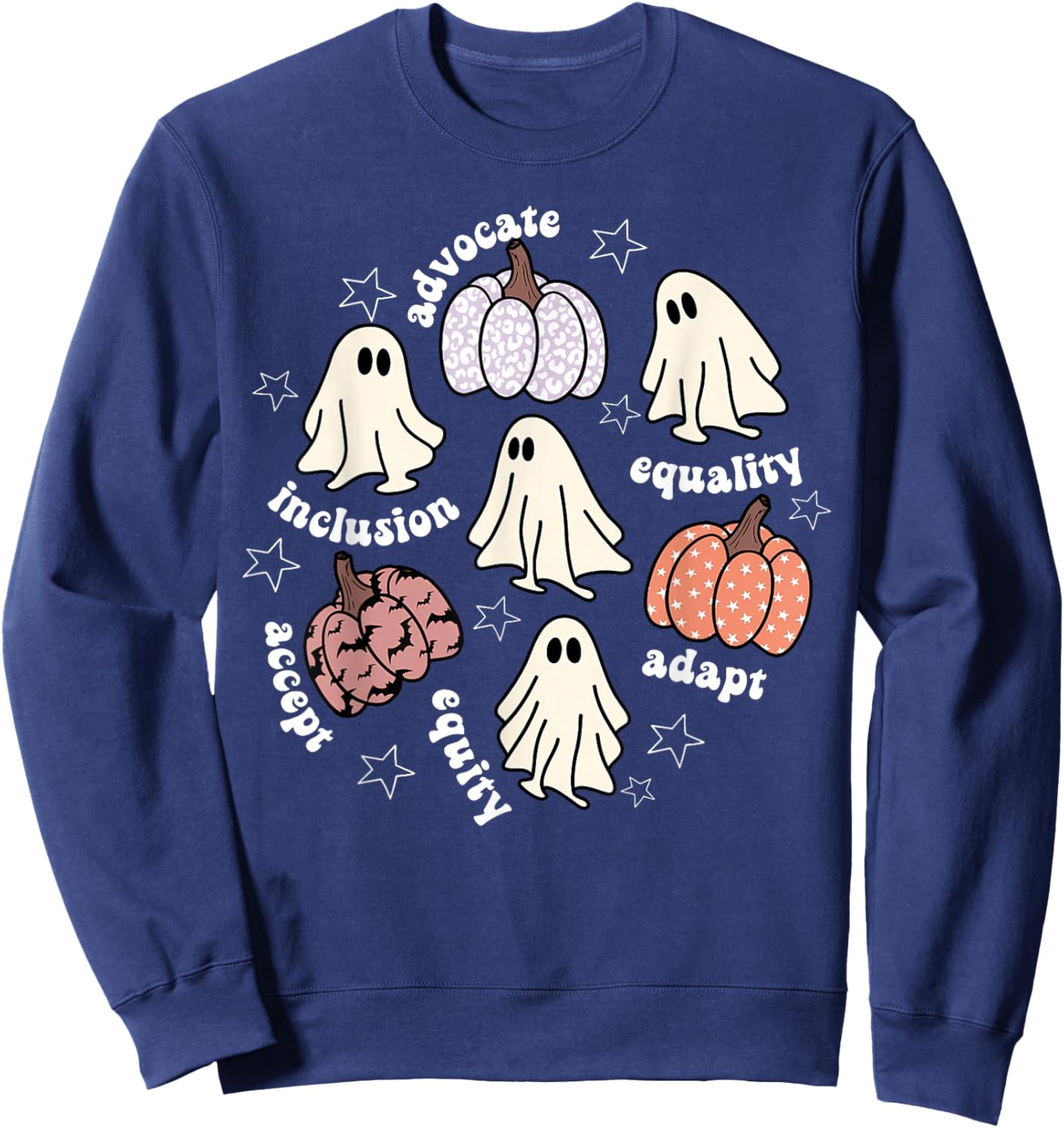 Halloween Advocate Heat Transfers Special Education Teacher Men Women Sweatshirt - Sweatshirt | Navy
