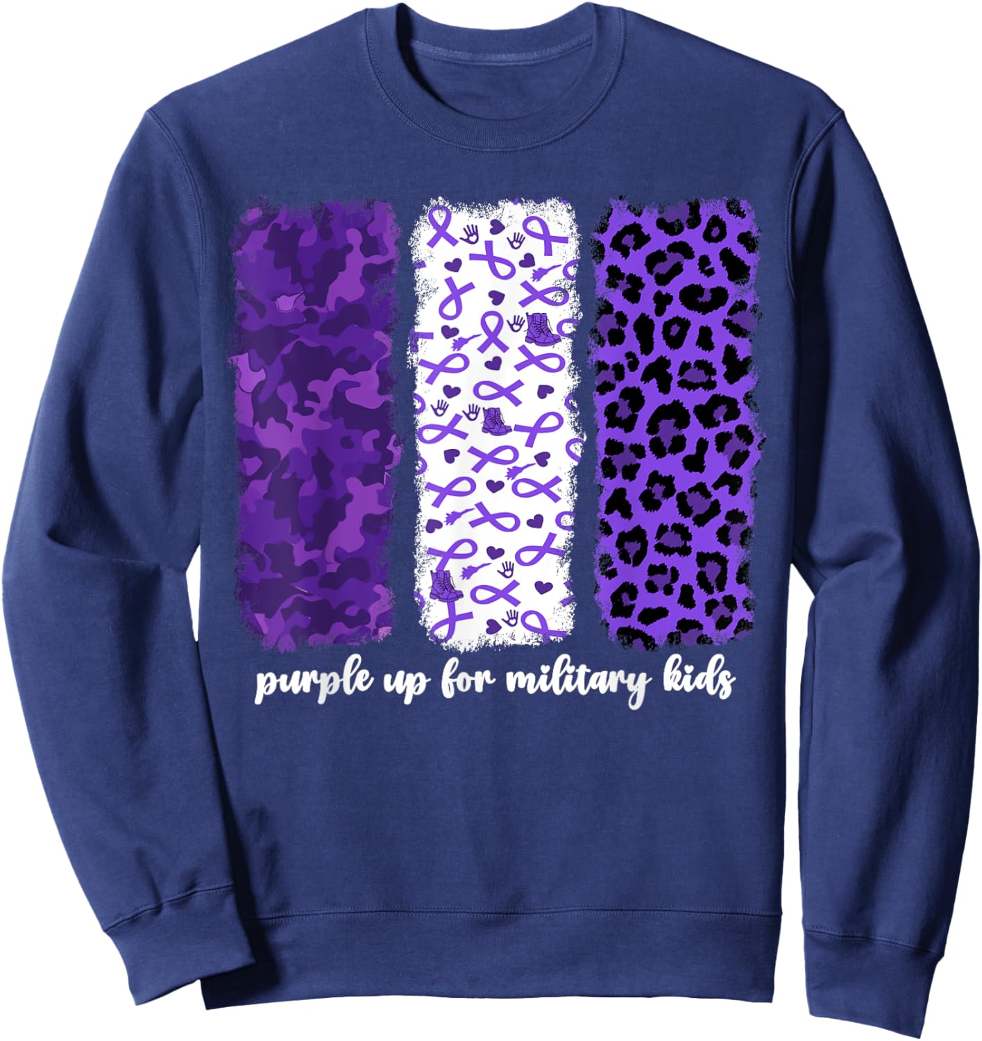 Purple Up For Military Kids Month Of Military Child Children Sweatshirt - Sweatshirt | Navy
