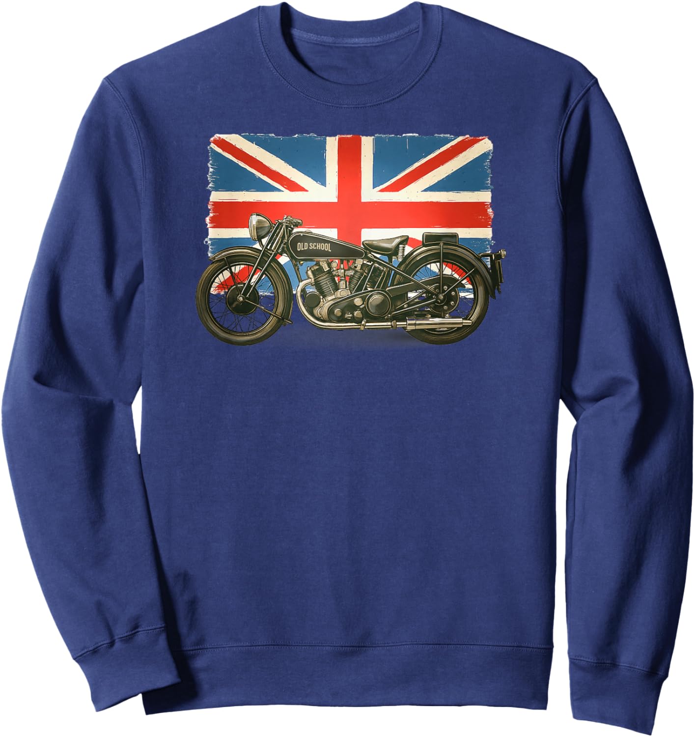 Old School British 1930 Retro Vintage Motorcycle Sweatshirt - Sweatshirt | Navy