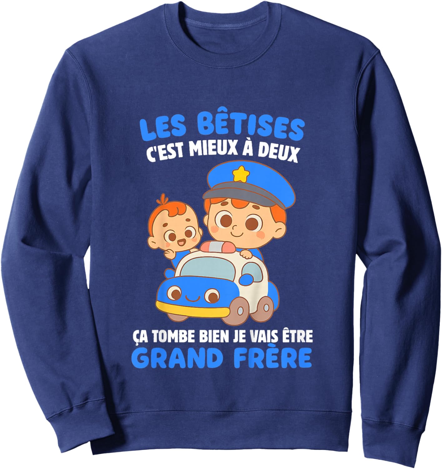 Enfant Je Vais Être Grand Frère 2026 Garçon Futur Grand Frère Drole Sweatshirt - Sweatshirt | Navy