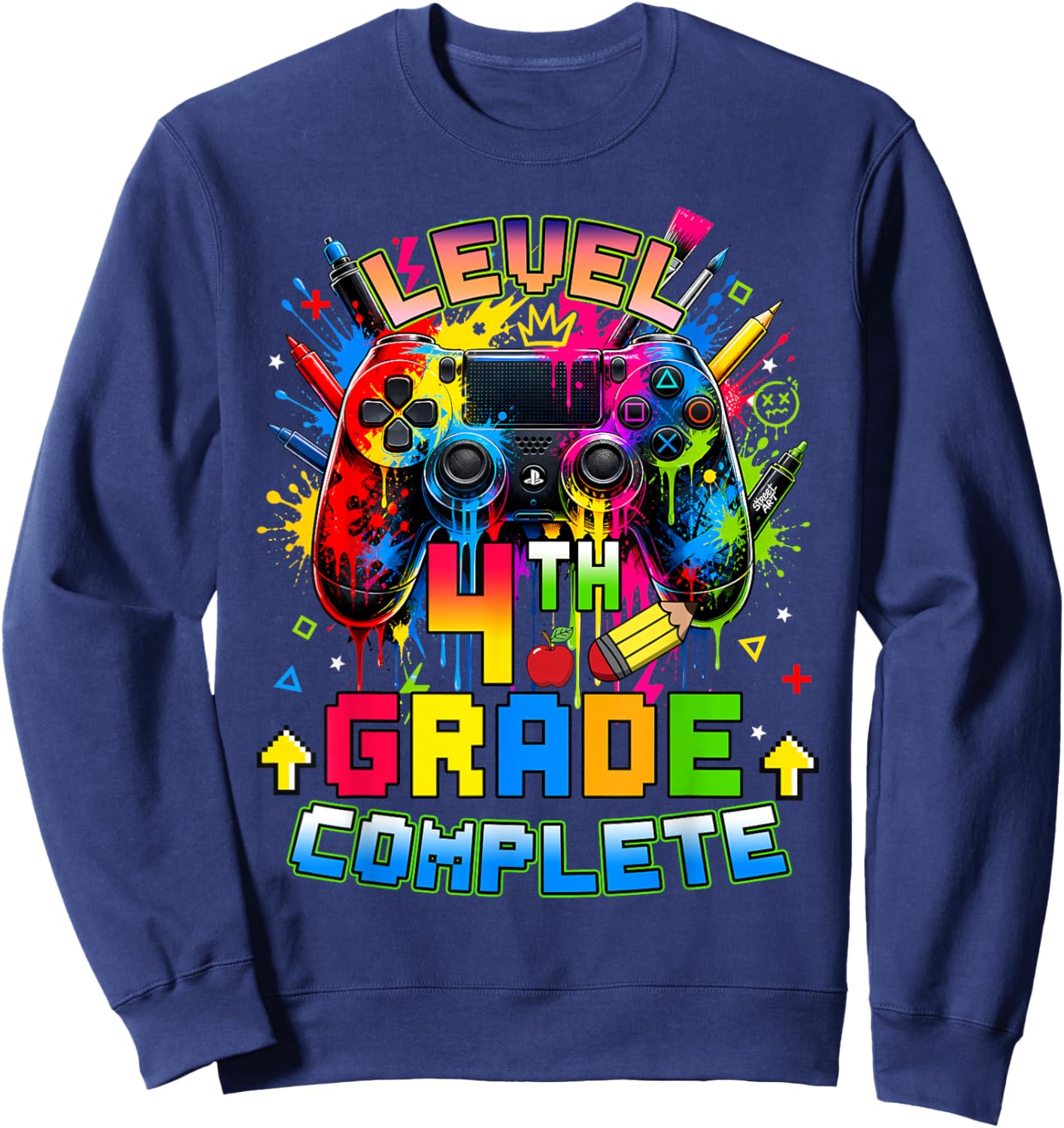 Level 4th Grade Complete Graduation Last Day of School Boys Sweatshirt - Sweatshirt | Navy