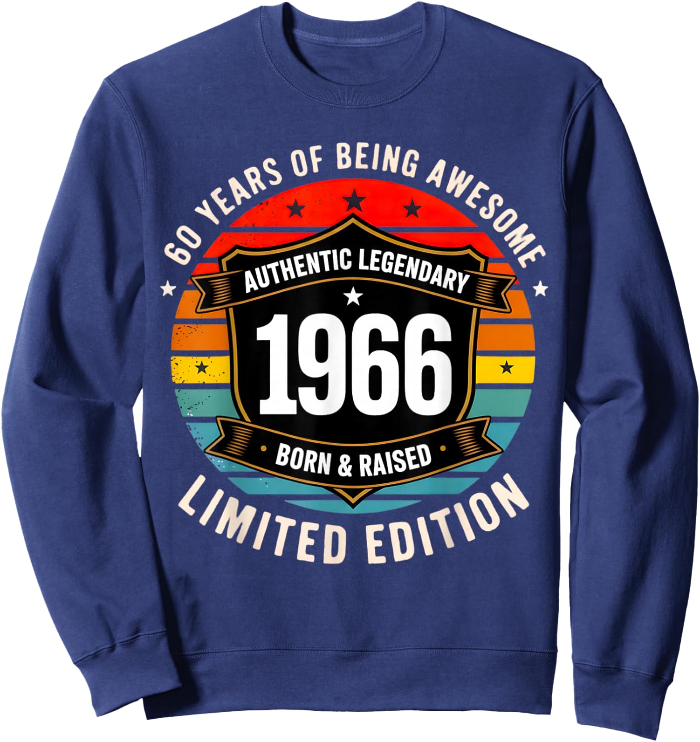 Vintage 1966 60th Birthday Gift Men Women 60 Years Old Sweatshirt - Sweatshirt | Navy