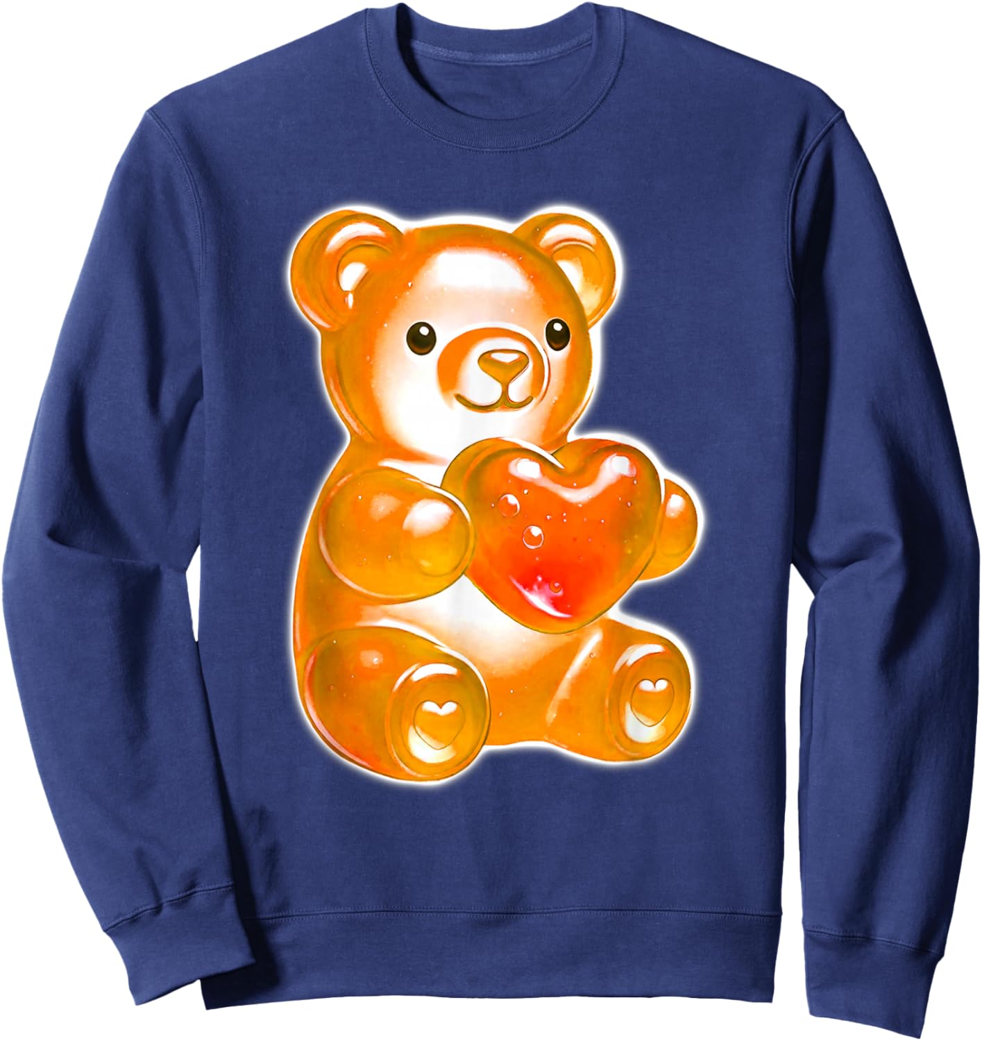 Gummy Bear Candy Heart Orange Sweatshirt - Sweatshirt | Navy