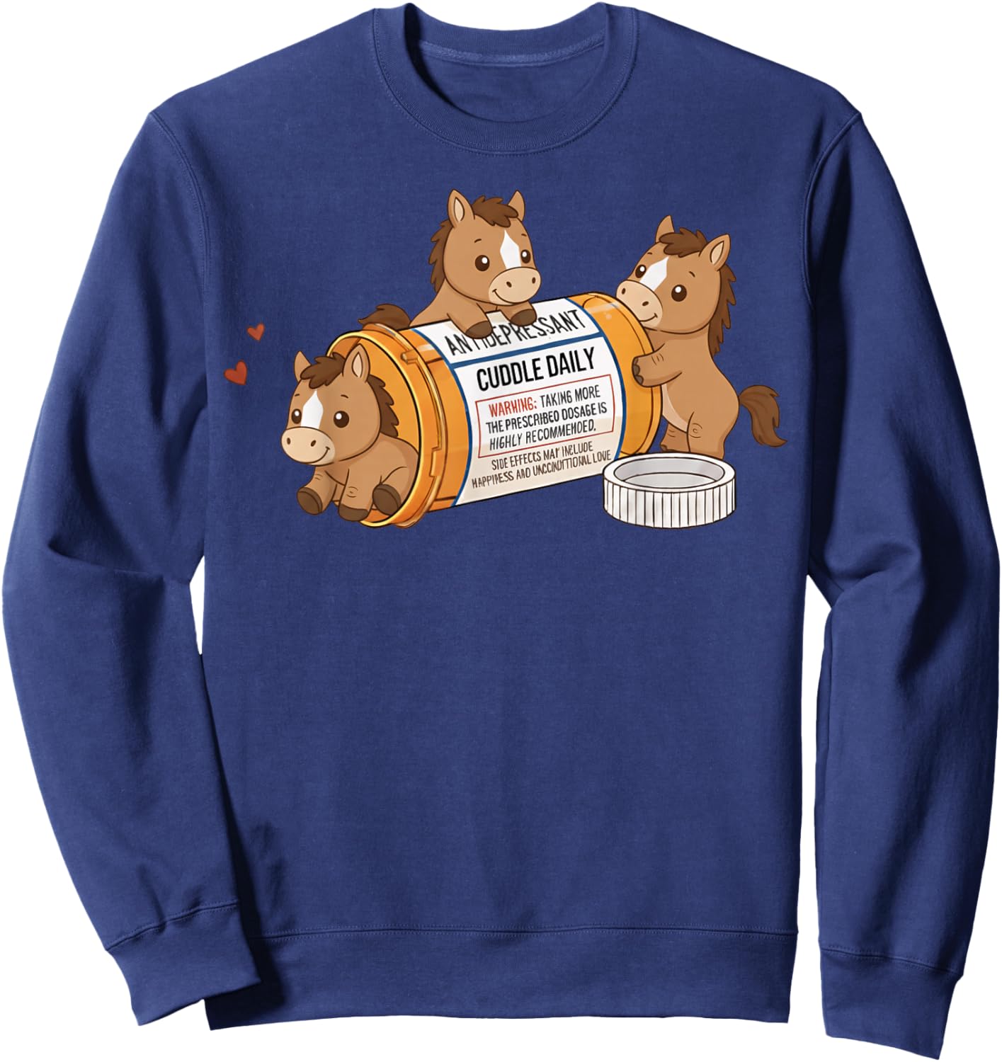Funny Horse Anti Depressant Zoo Boys Girls Kids Sweatshirt - Sweatshirt | Navy