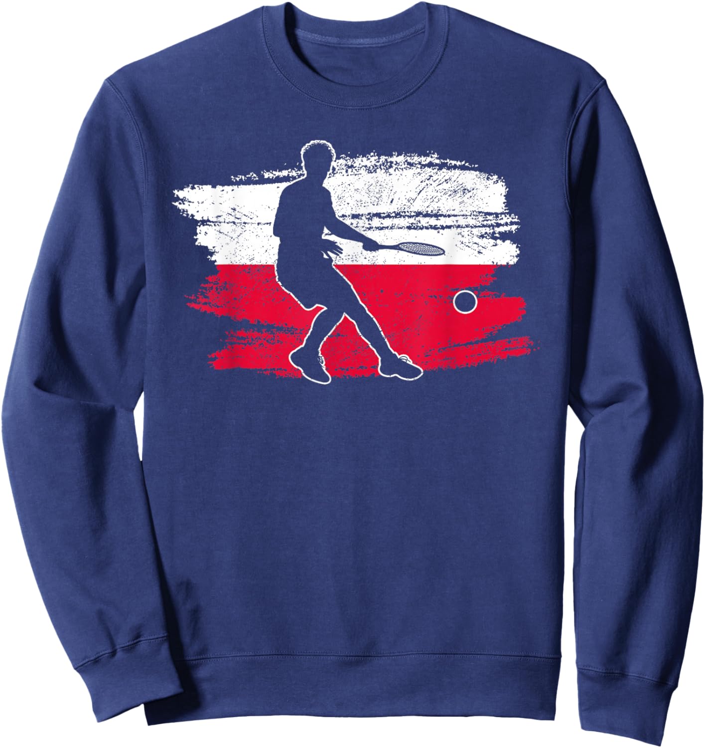 Tennis Player Poland Polish Polska Sweatshirt - Sweatshirt | Navy