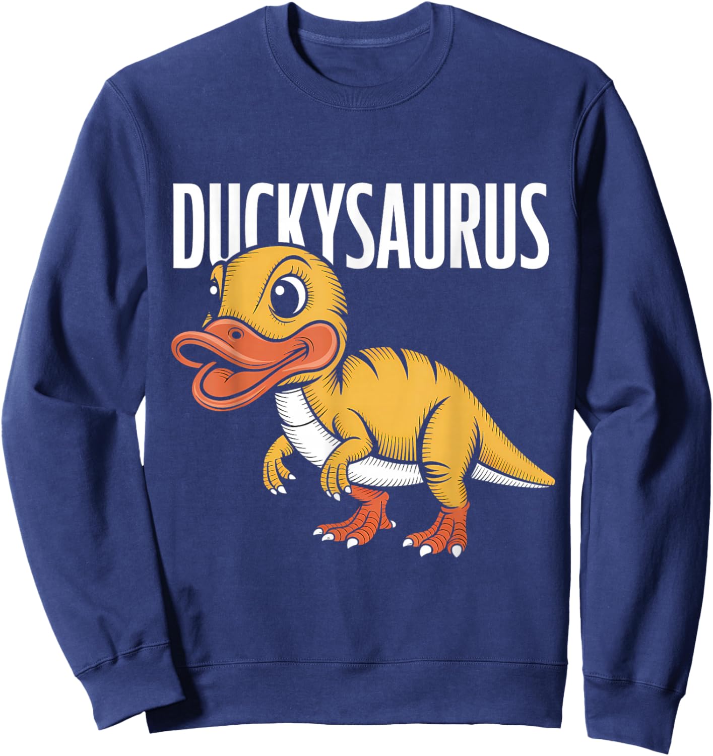 Rubber Duck Dinosaur Duck Dino T-Rex Funny Rubber Duck Sweatshirt - Sweatshirt | Navy