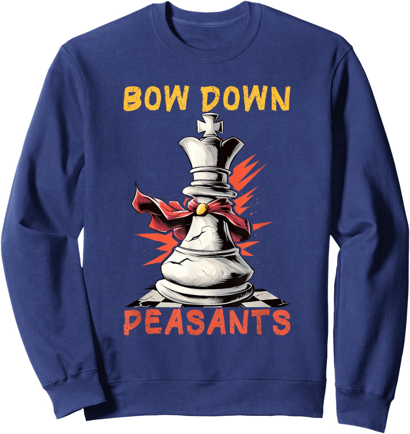 Awesome Cartoon Chess King Costume for Boys and Girls Sweatshirt - Sweatshirt | Navy