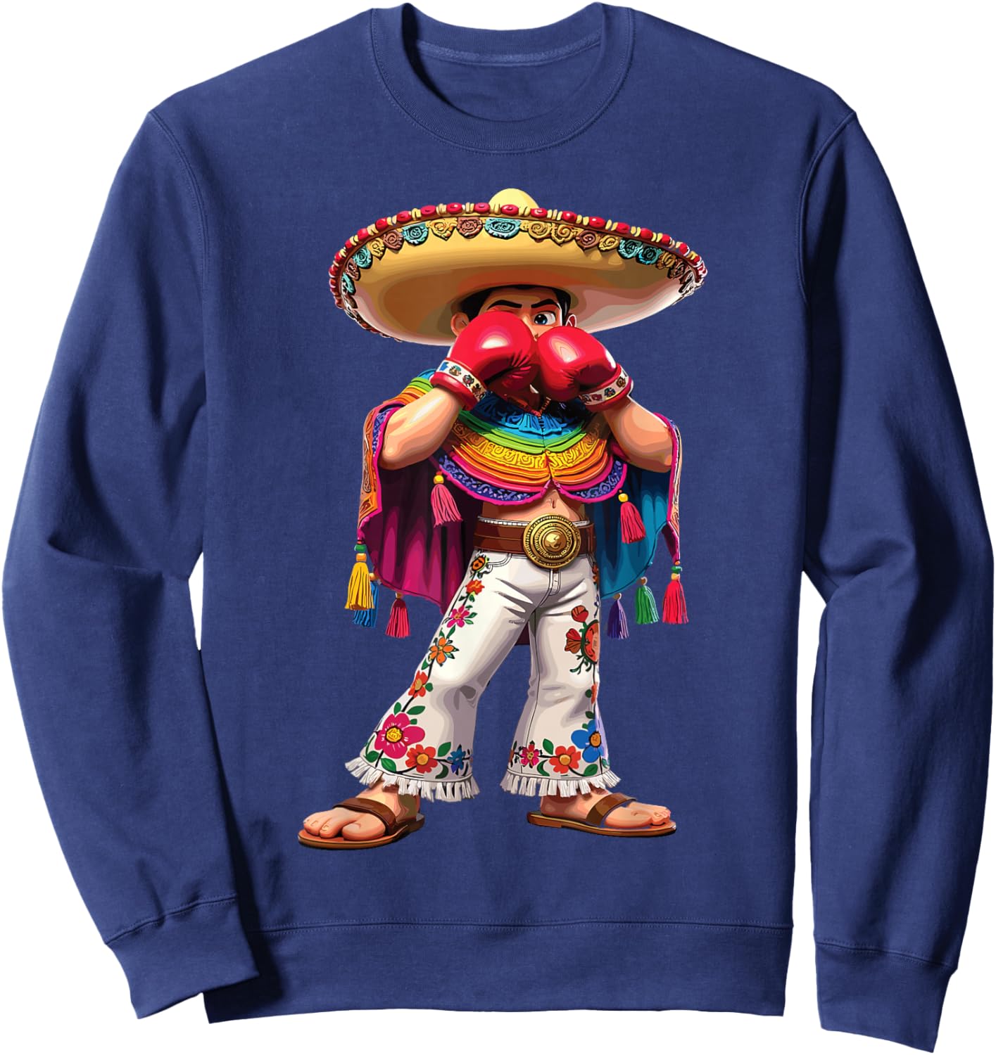 Mexican Boxing T Cultural Fighter Sweatshirt - Sweatshirt | Navy