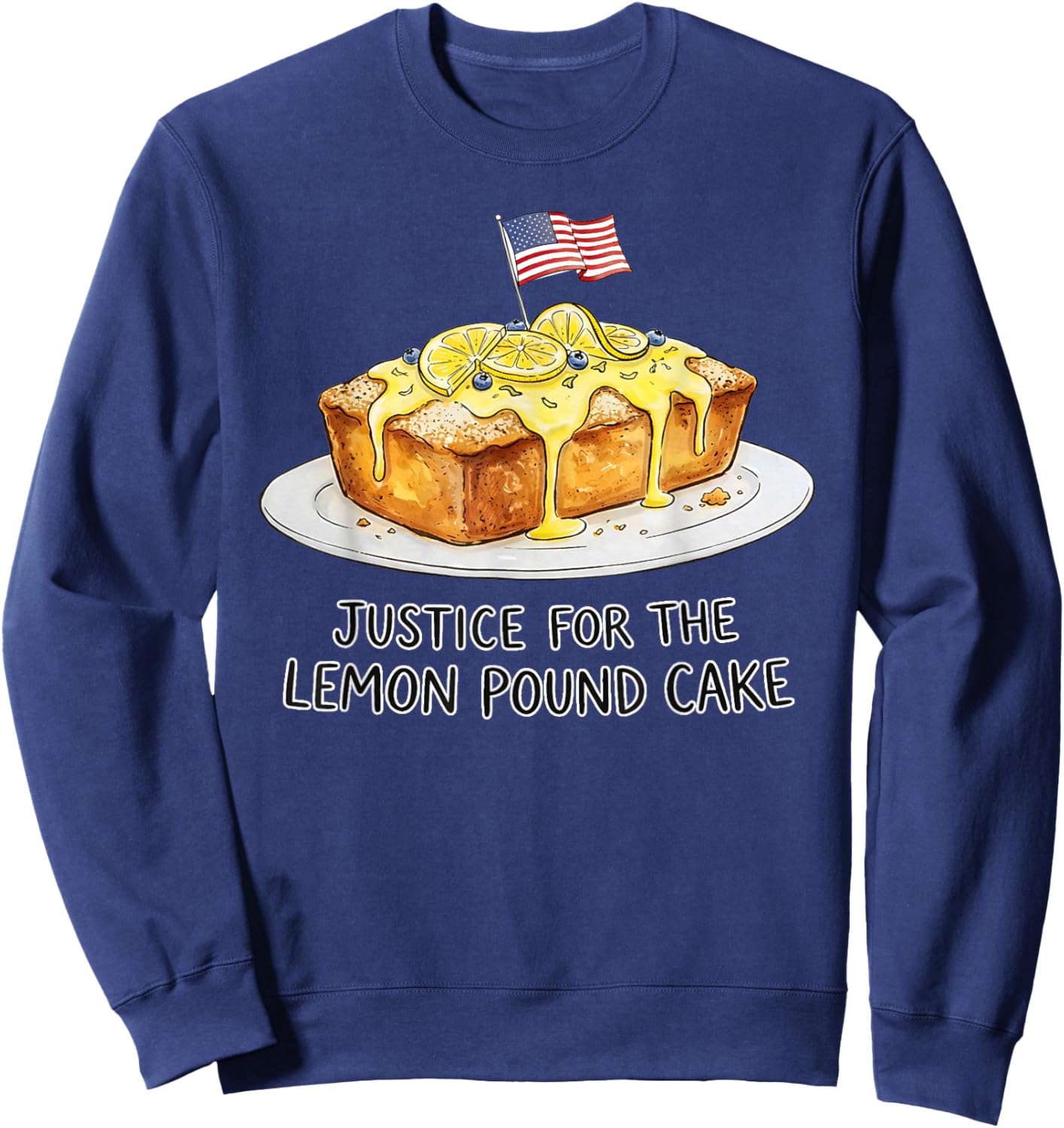 V2 Lemon Pound Cake Justice for Afroma Funny Men Women Youth Sweatshirt - Sweatshirt | Navy
