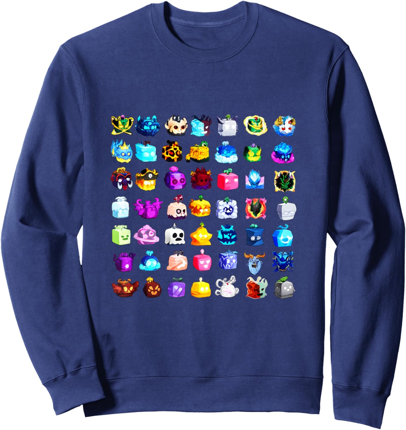 Blox Fruits All Fruits Sweatshirt - Sweatshirt | Navy