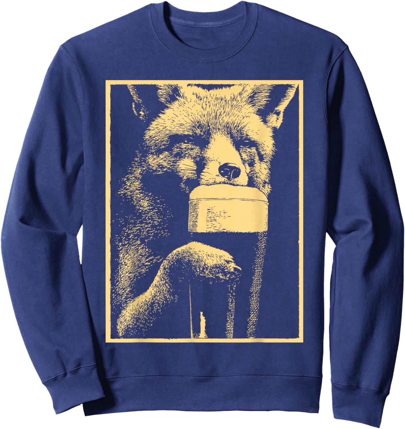 Fox with Beer Drinking Humour for St. Patricks Day Sweatshirt - Sweatshirt | Navy