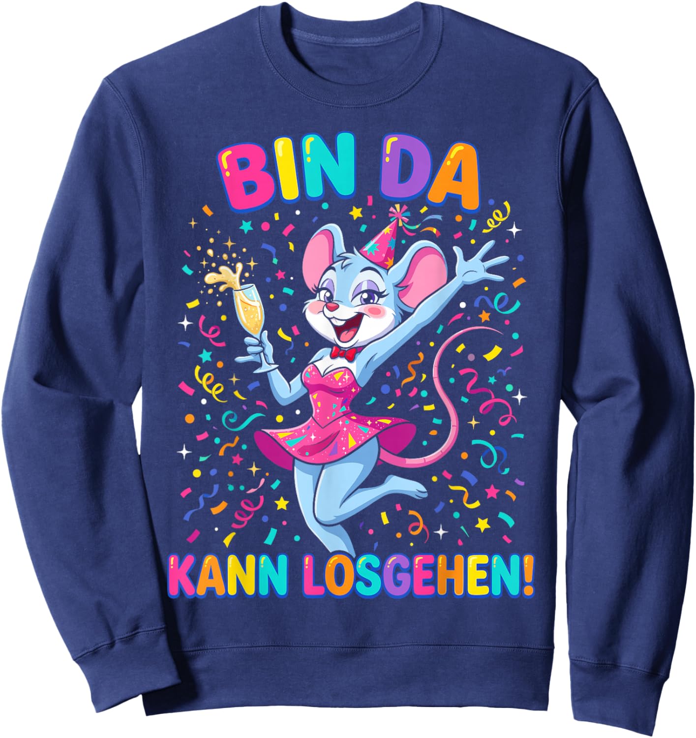Bin da kann losgehen Carnival Mouse Party Sweatshirt - Sweatshirt | Navy