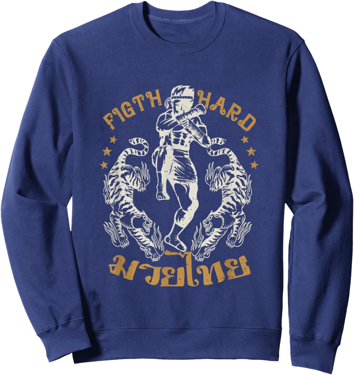Muay Thai Sport Fight Hard Traditional Fighter Muay Thai Sweatshirt - Sweatshirt | Navy