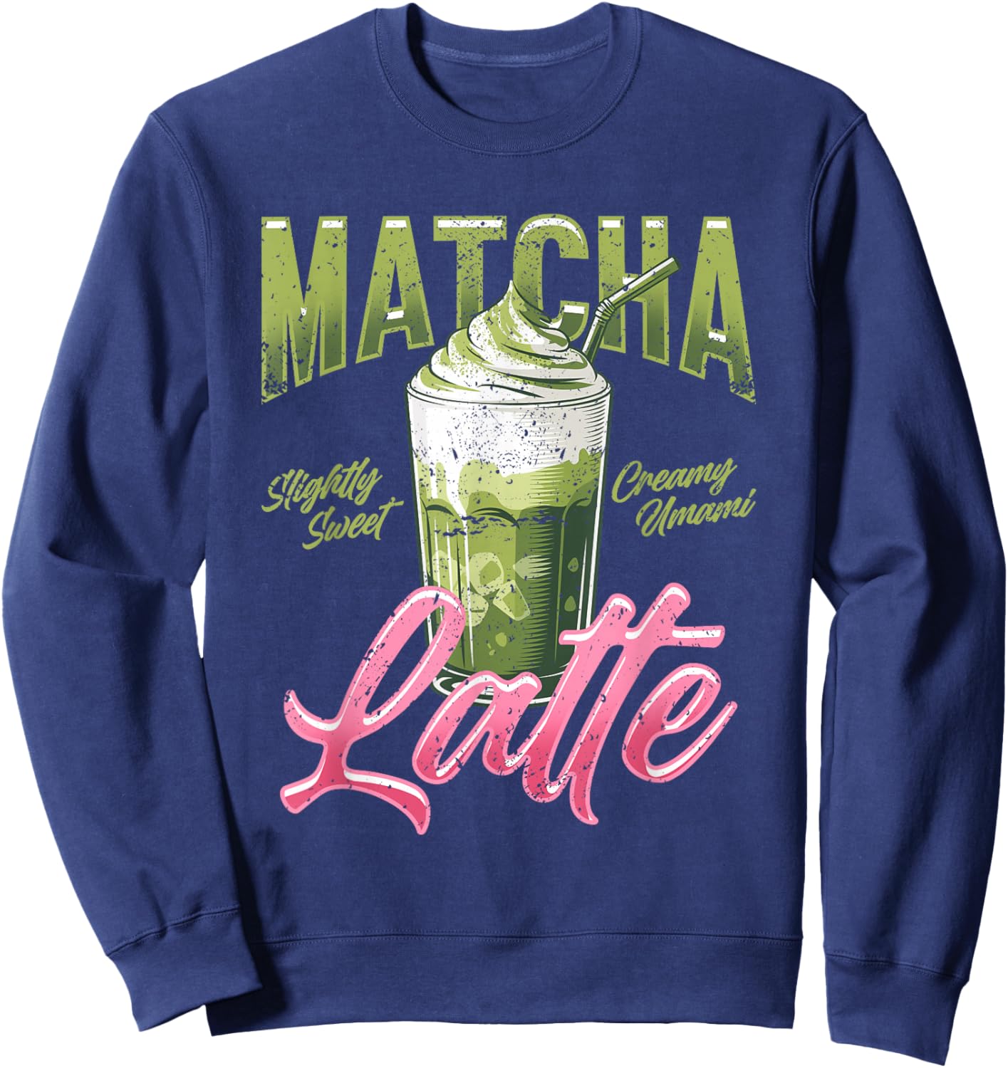 Cremiges Umami Matcha Latte Iced Green Tea Drink Sweatshirt - Sweatshirt | Navy