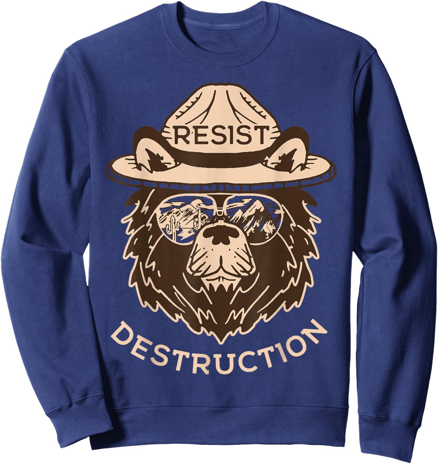 Bear Resist Destruction Sweatshirt - Sweatshirt | Navy