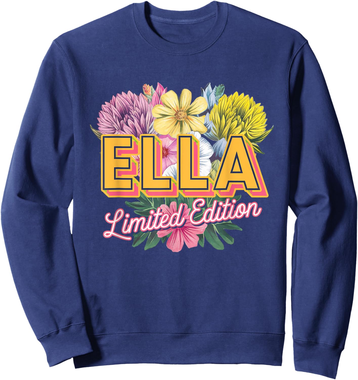 Ella Limited Edition Vintage Custom Name Wife Grandma Sweatshirt - Sweatshirt | Navy