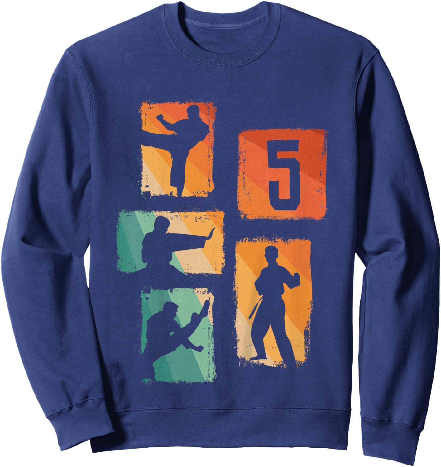 5th Birthday Karate Taekwondo 5 Years Old Boy Martial Arts Sweatshirt - Sweatshirt | Navy