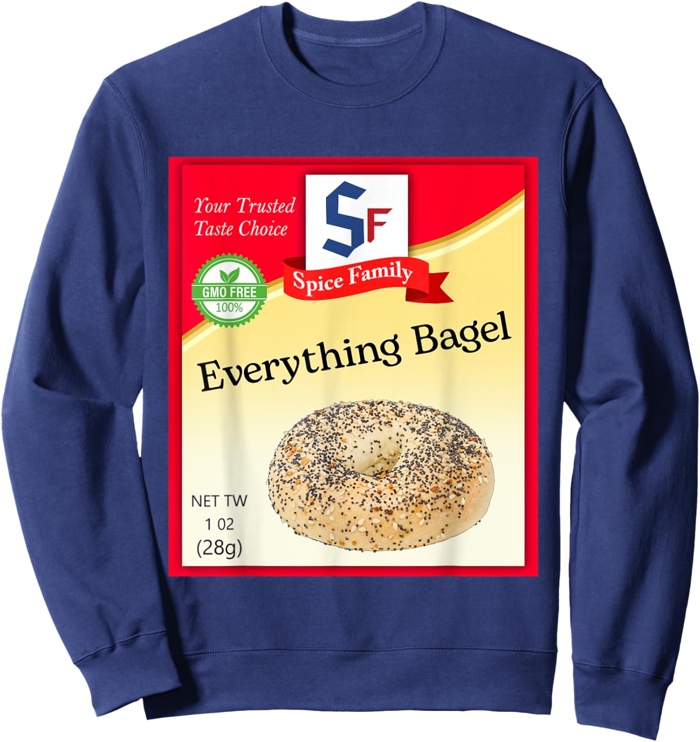 Everything Bagel Condiment Costume Holiday Spice Costumes Sweatshirt - Sweatshirt | Navy
