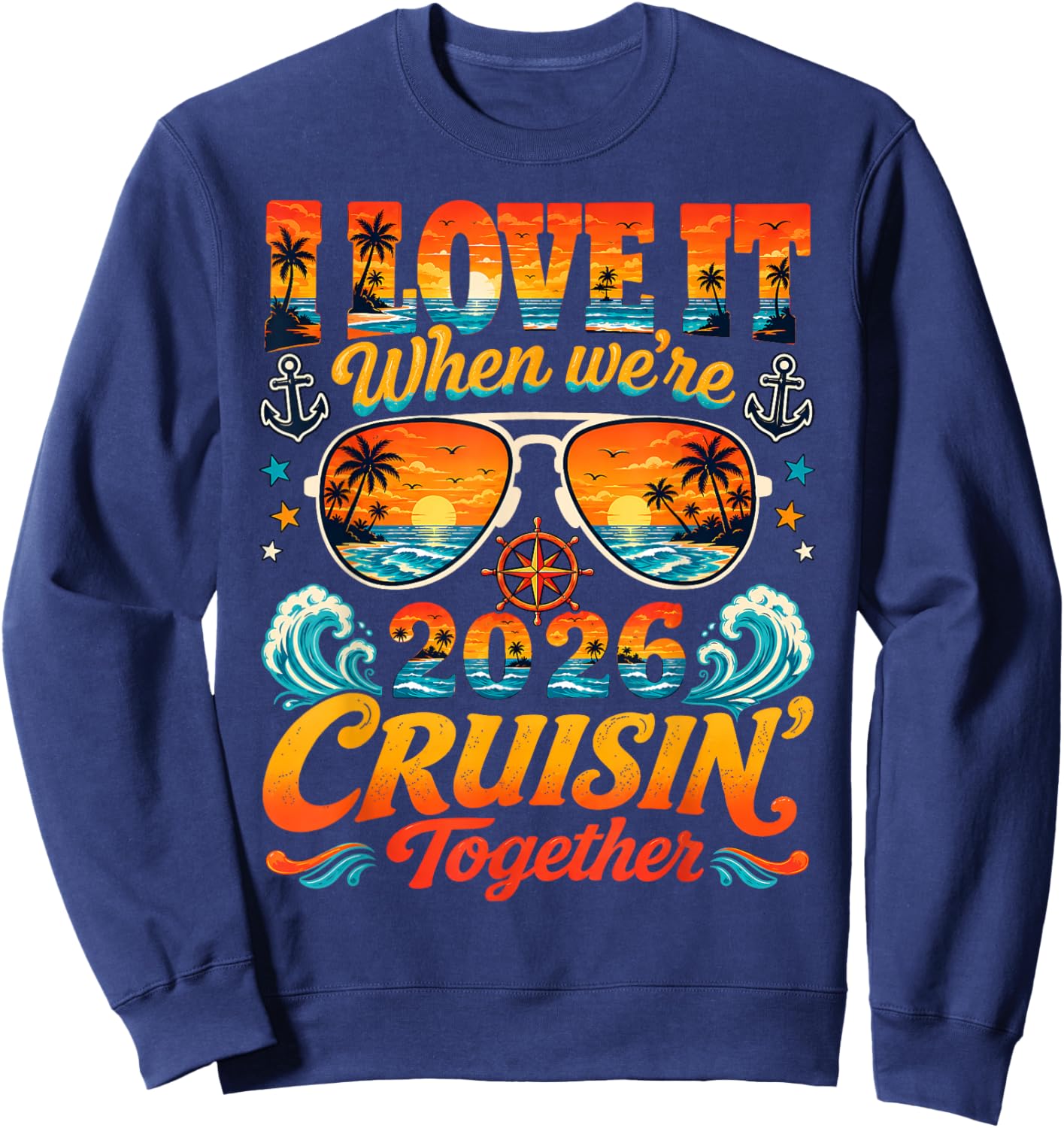 Family Cruise Shirts 2026 Matching Squad Summer Vacation Sweatshirt - Sweatshirt | Navy