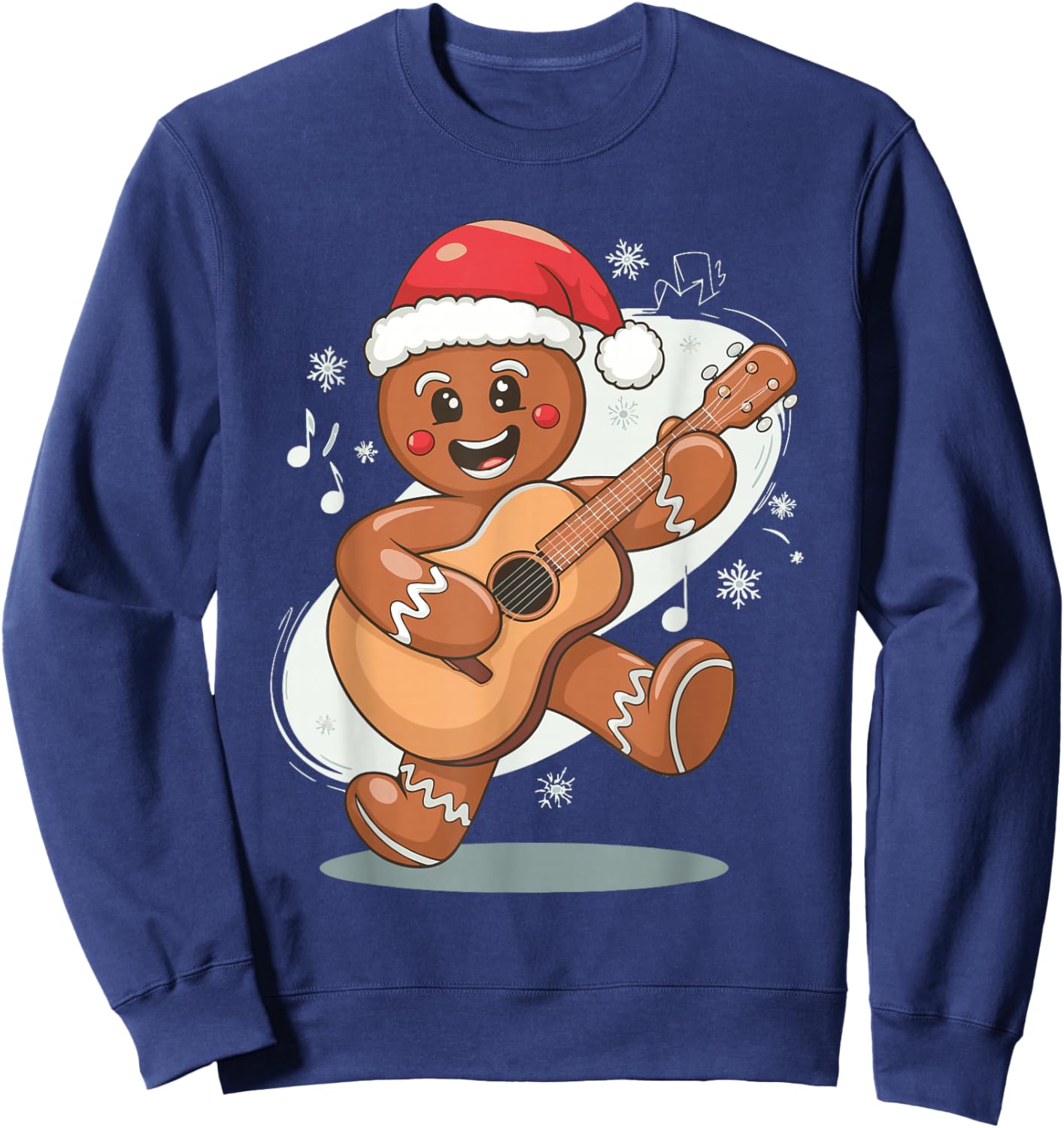 Gingerbread Playing Guitar Sweatshirt - Sweatshirt | Navy
