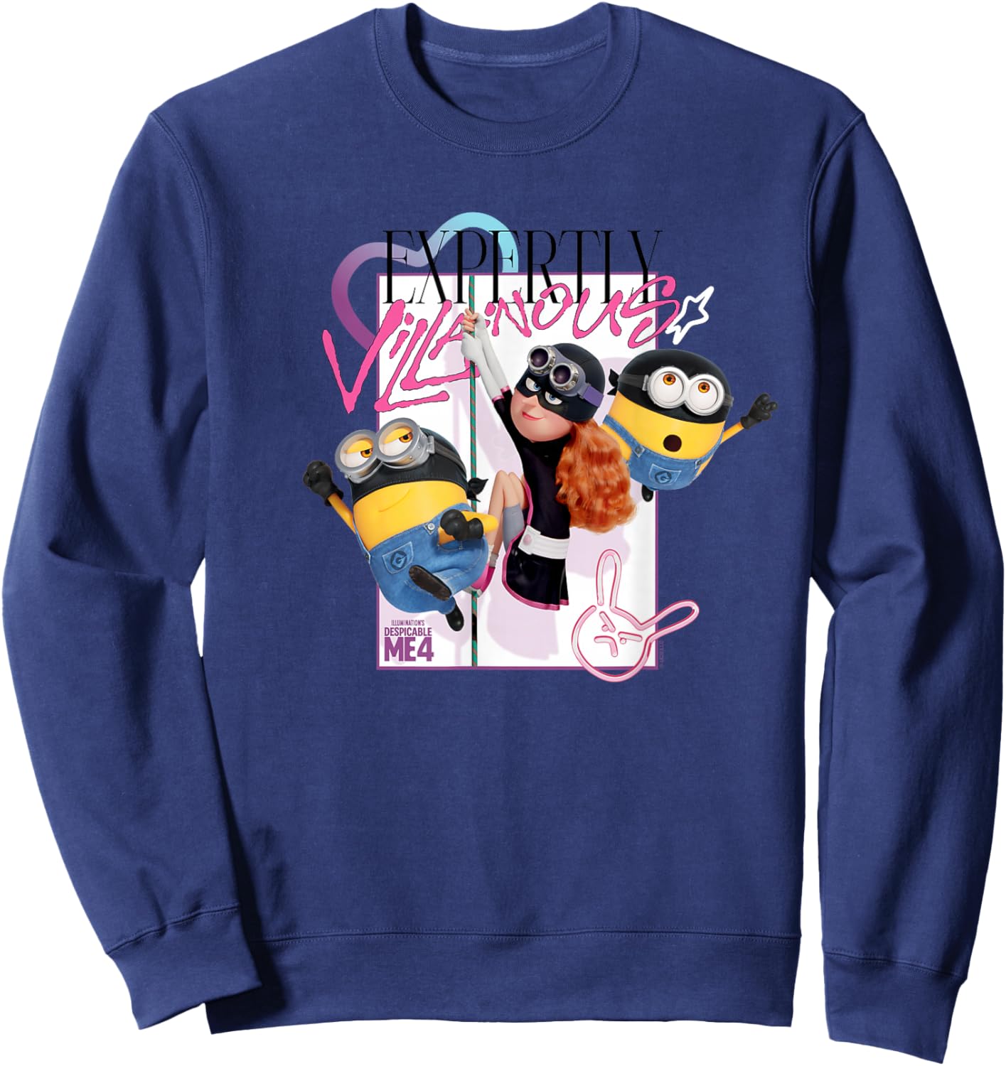 Minions Despicable Me 4 Poppy Expertly Villainous Sweatshirt - Sweatshirt | Navy
