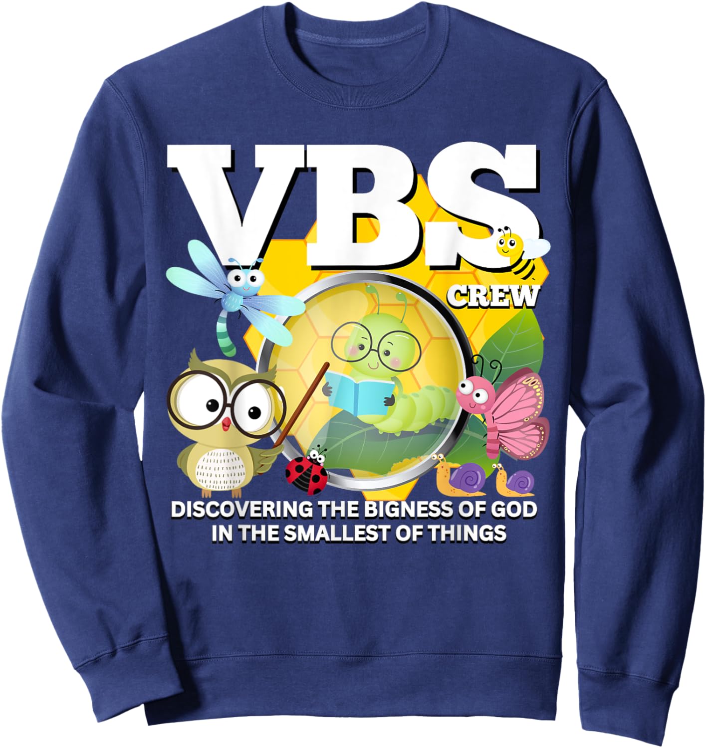 VBS Crew Magnified Nature Bible School Christian Staff Team Sweatshirt - Sweatshirt | Navy