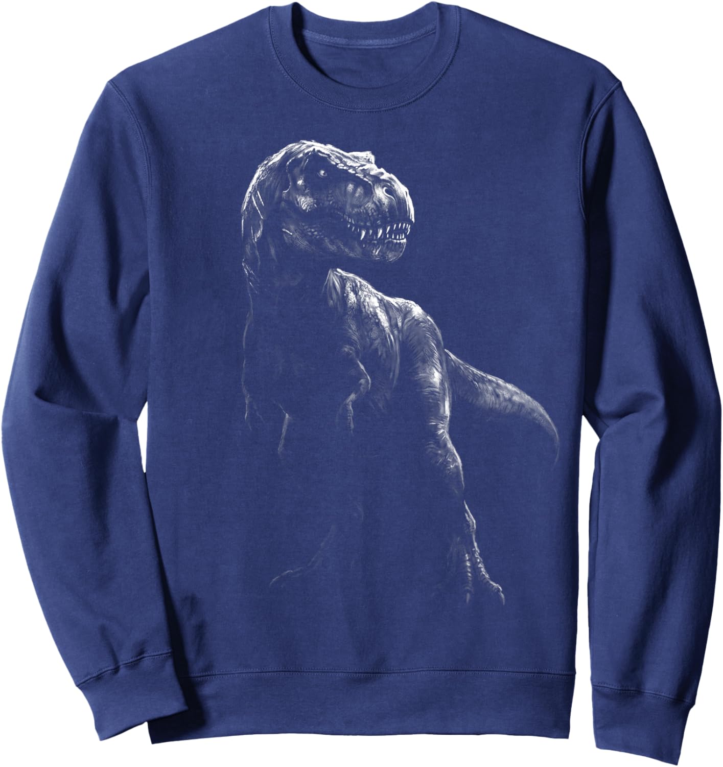 T Rex Portrait Dinosaur Vintage Art Dino Retro Sweatshirt - Sweatshirt | Navy