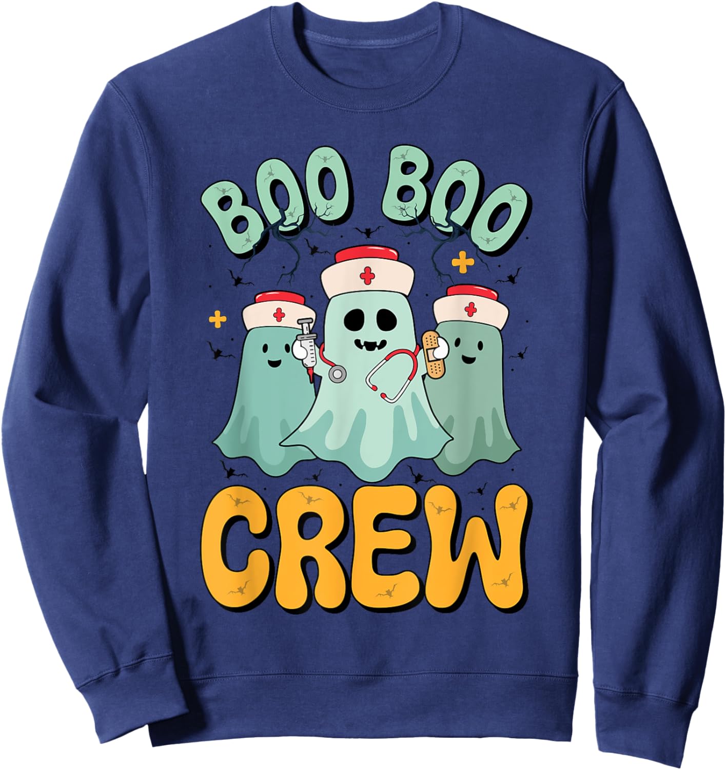 Night Halloween Boo Crew Nurse Halloween For Nurses RN Sweatshirt - Sweatshirt | Navy