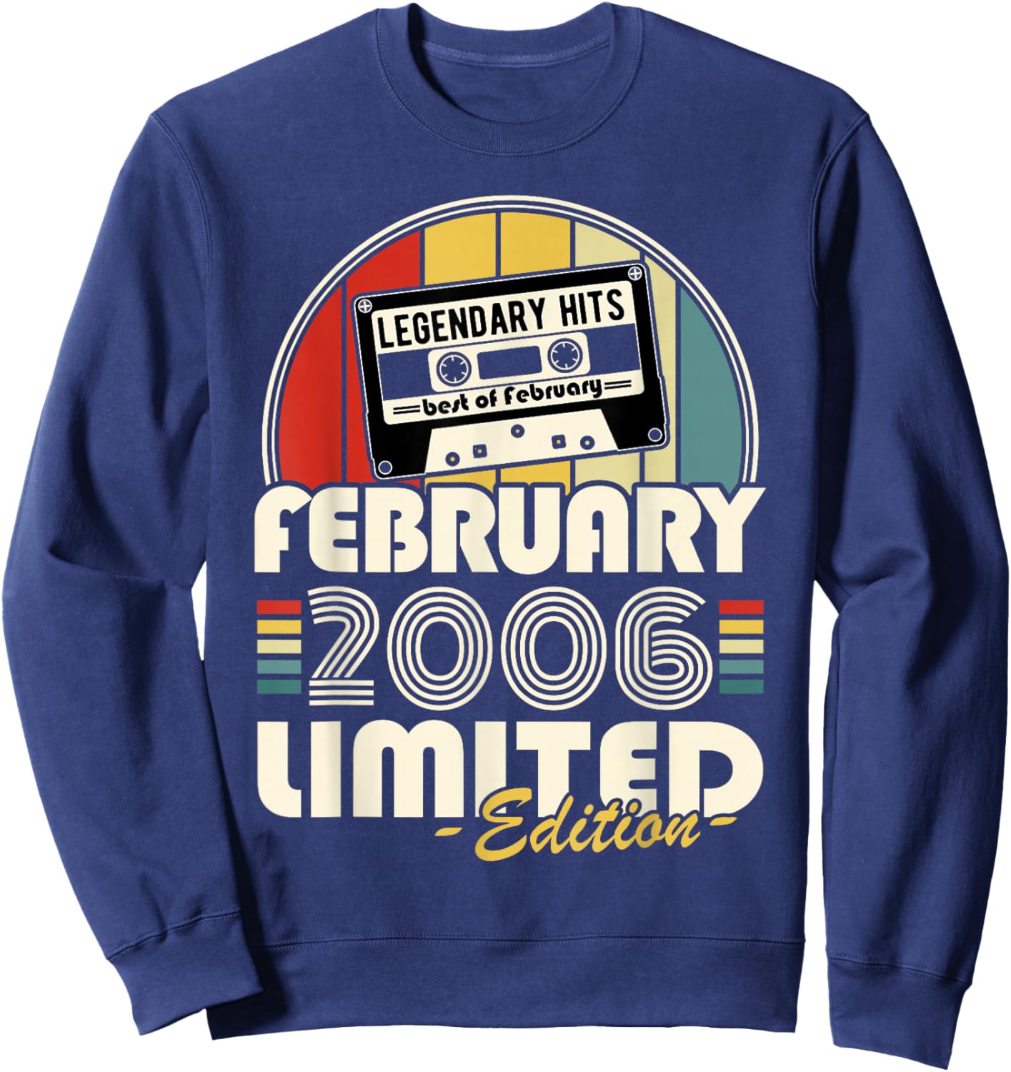 Vintage Anniversaire 20 Ans Née en Février 2006 Garçon Fille Sweatshirt - Sweatshirt | Navy