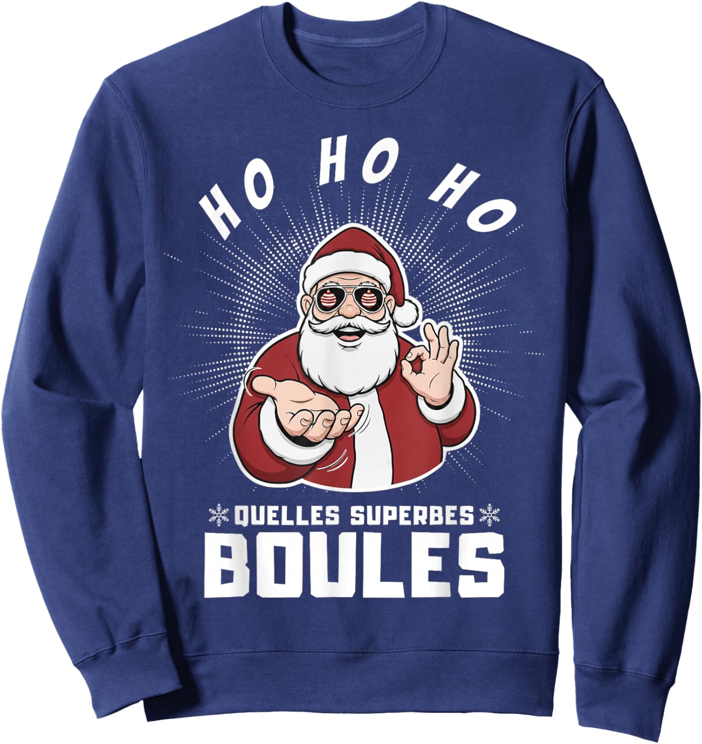 Men's Funny Christmas Santa Claus Baubles Sweatshirt - Sweatshirt | Navy