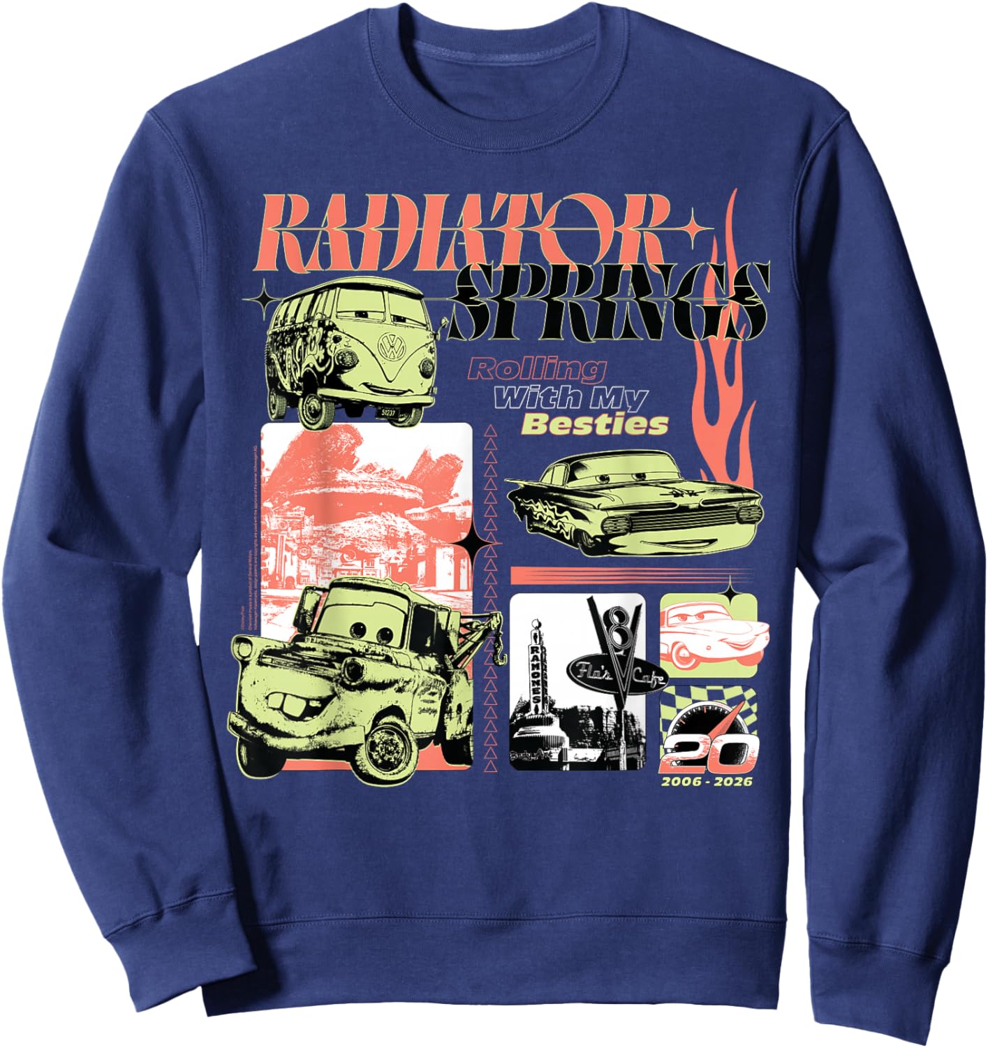 Disney & Pixar's Cars 20th Anniversary Rolling with Besties Sweatshirt - Sweatshirt | Navy