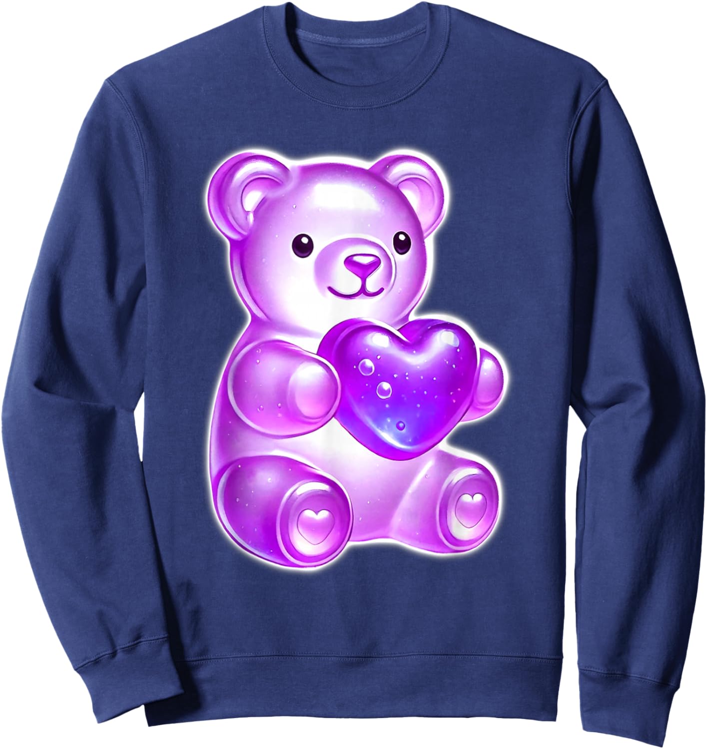 Gummy Bear Candy Heart Purple Sweatshirt - Sweatshirt | Navy