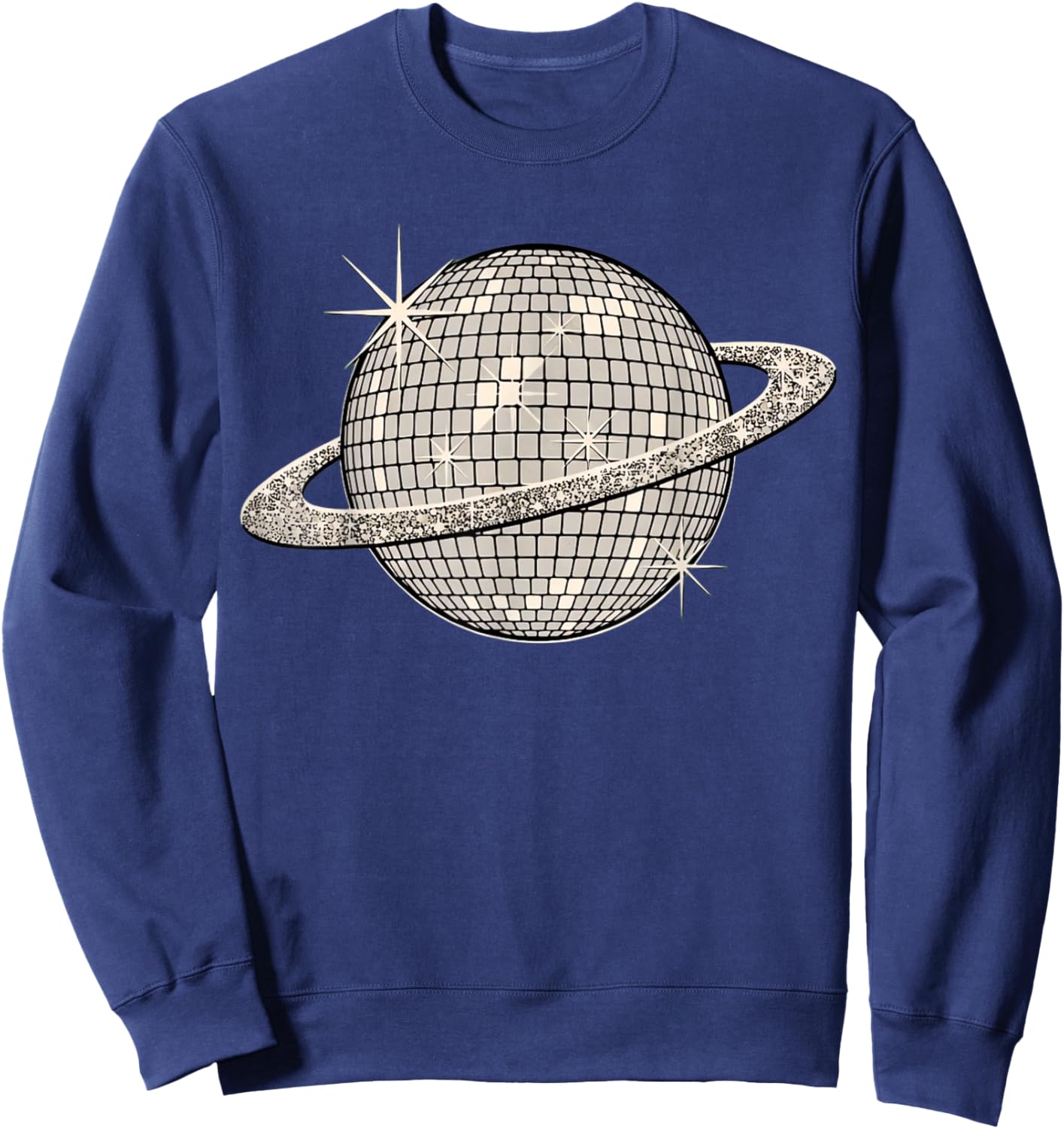 Retro Disco Ball Planet Club Party Sweatshirt - Sweatshirt | Navy