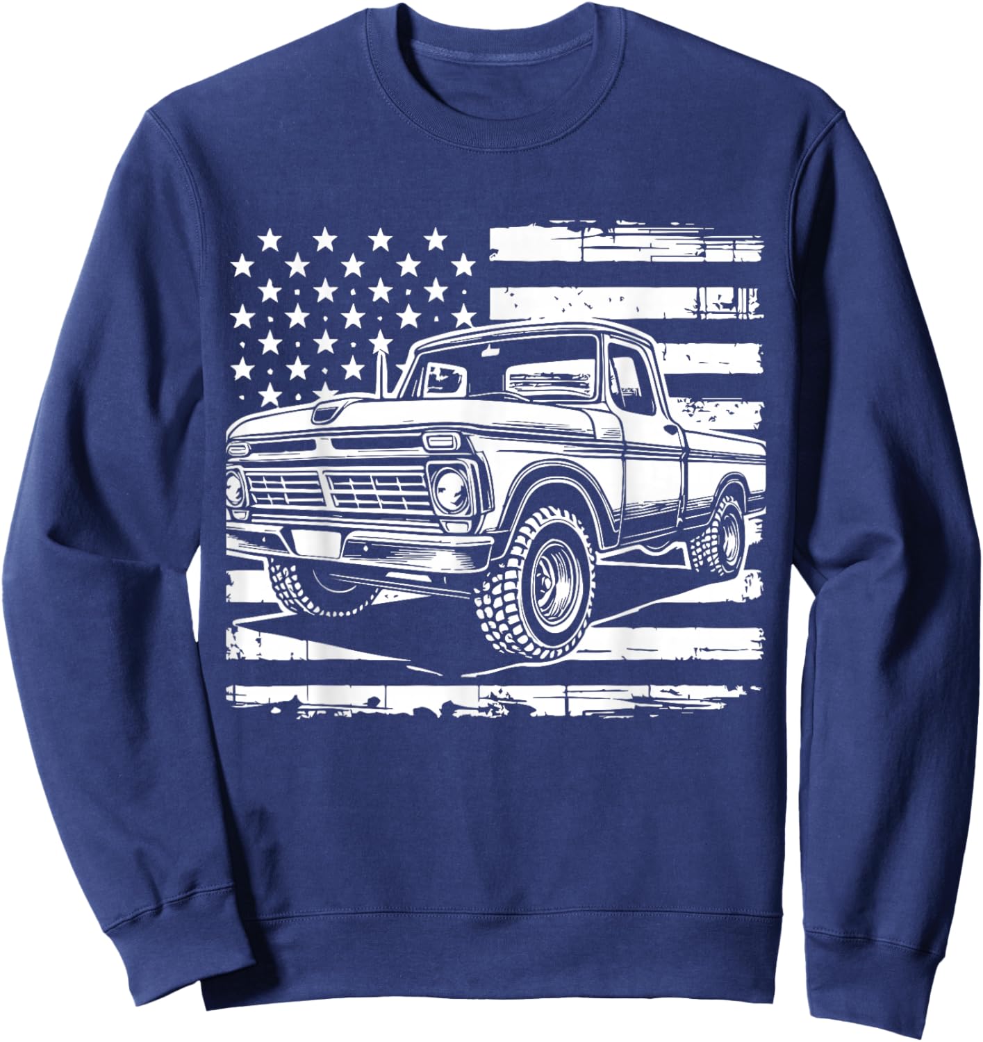First gen Classic Americana Truck Vintage Patriotic Design Sweatshirt - Sweatshirt | Navy