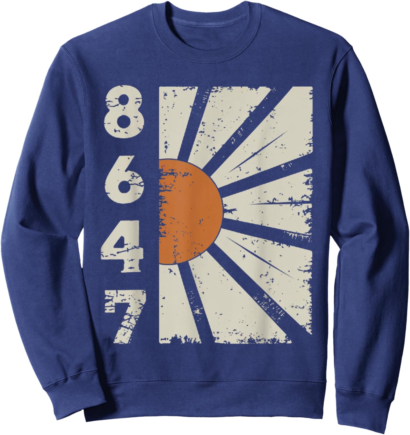 8647 Subtle Anti Trump Political Floral Boho Retro Vintage Sweatshirt - Sweatshirt | Navy
