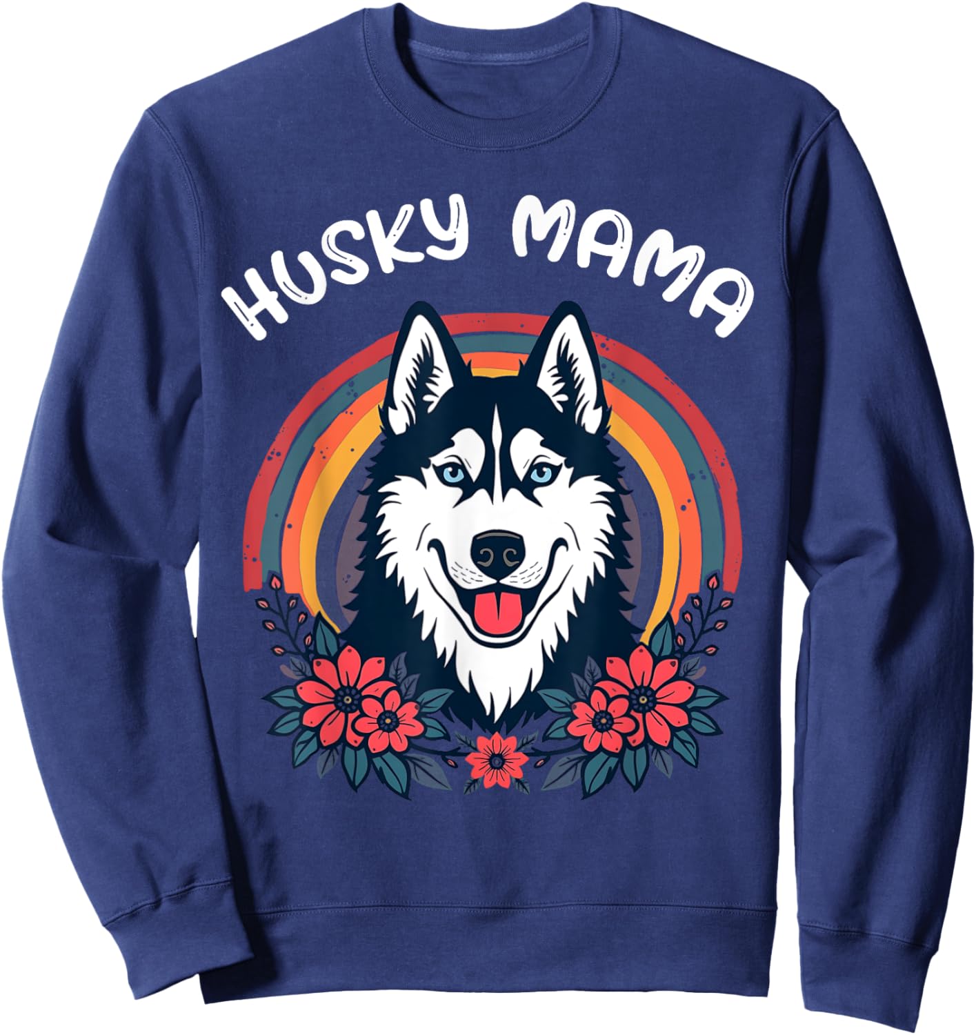 Husky Mama Siberian Husky Mom Sweatshirt - Sweatshirt | Navy