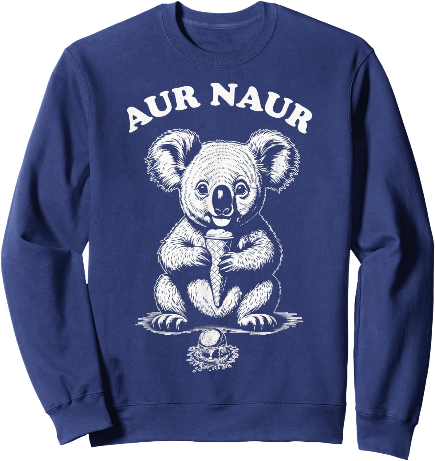 AUR Naur Funny Koala Meme Funny Australia Day Sweatshirt - Sweatshirt | Navy