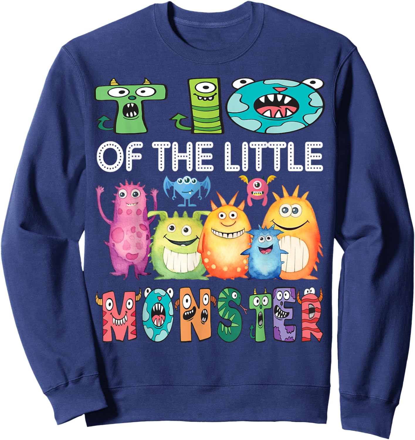 Tio Of The Little Monster Kids 1St Birthday Party Sweatshirt - Sweatshirt | Navy