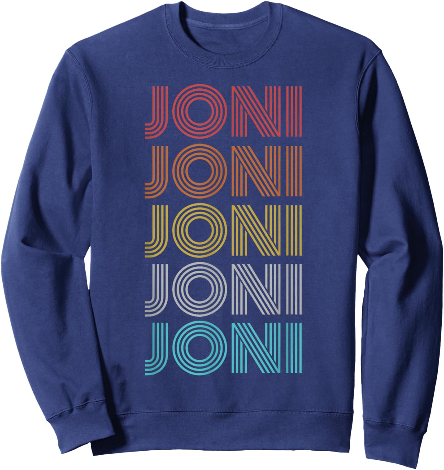 Joni Shirt Vintage Retro Apparel Adults Kids Retro Letter Print Black Small Sweatshirt - Sweatshirt | Navy