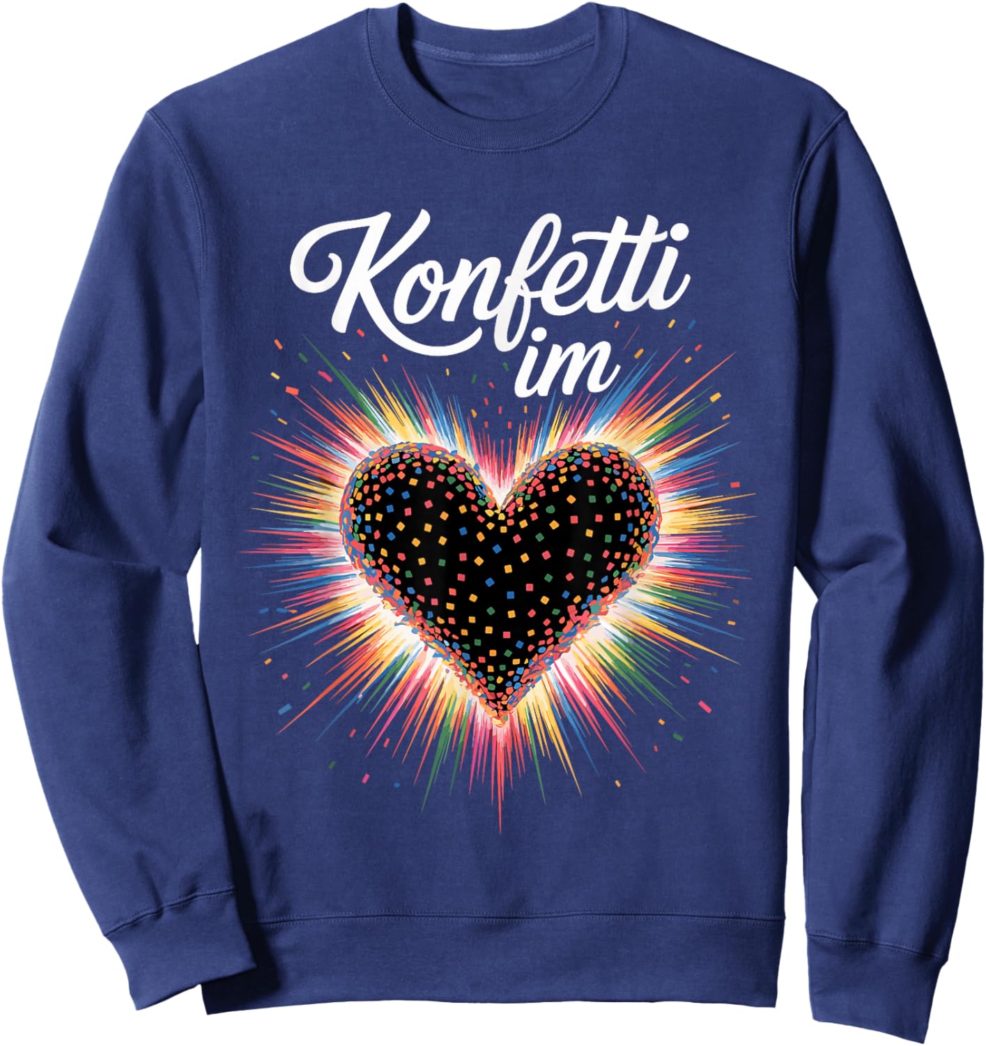 Confetti in the Heart Carnival Costume Women's Fancy Dress Outfit Sweatshirt - Sweatshirt | Navy