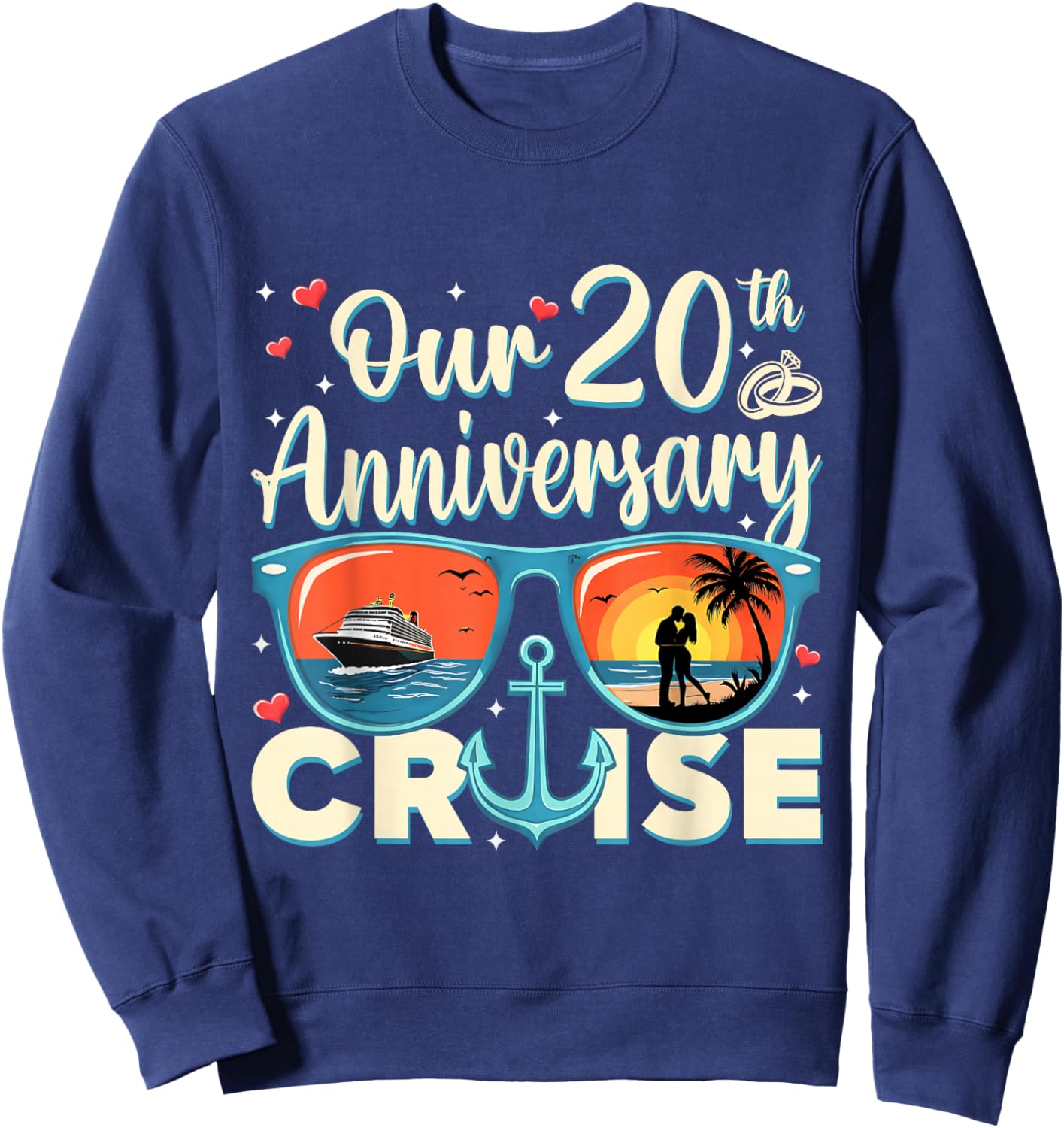 Our 20th Wedding Anniversary Cruise Vacation Couple Matching Sweatshirt - Sweatshirt | Navy