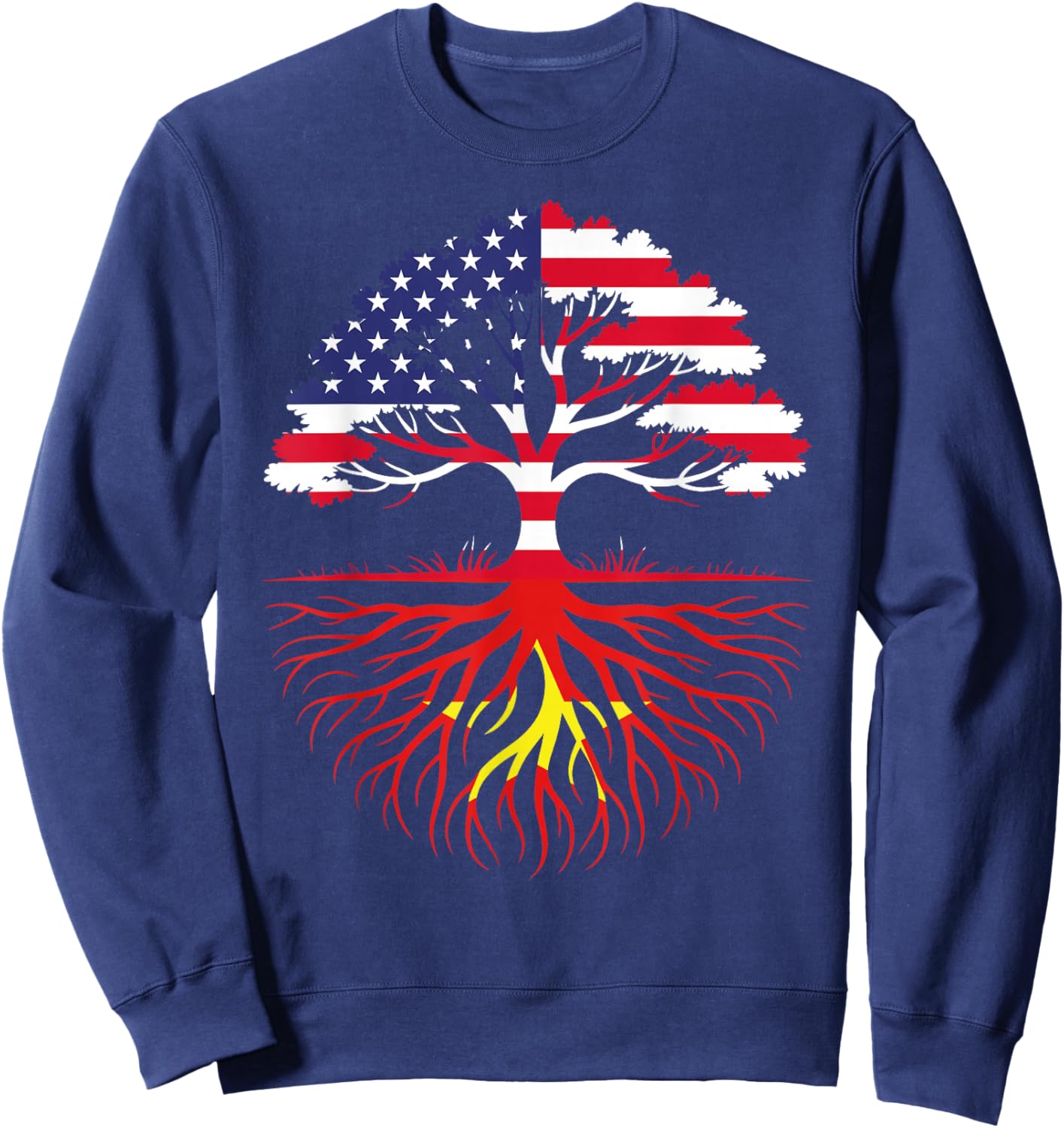 American Grown Vietnamese Roots Flag Heritage Sweatshirt - Sweatshirt | Navy