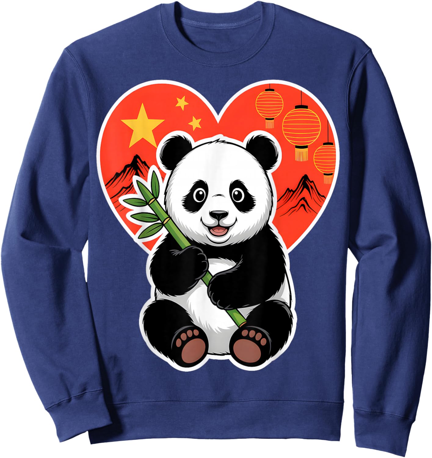 Panda Heart China Bamboo Sweatshirt - Sweatshirt | Navy