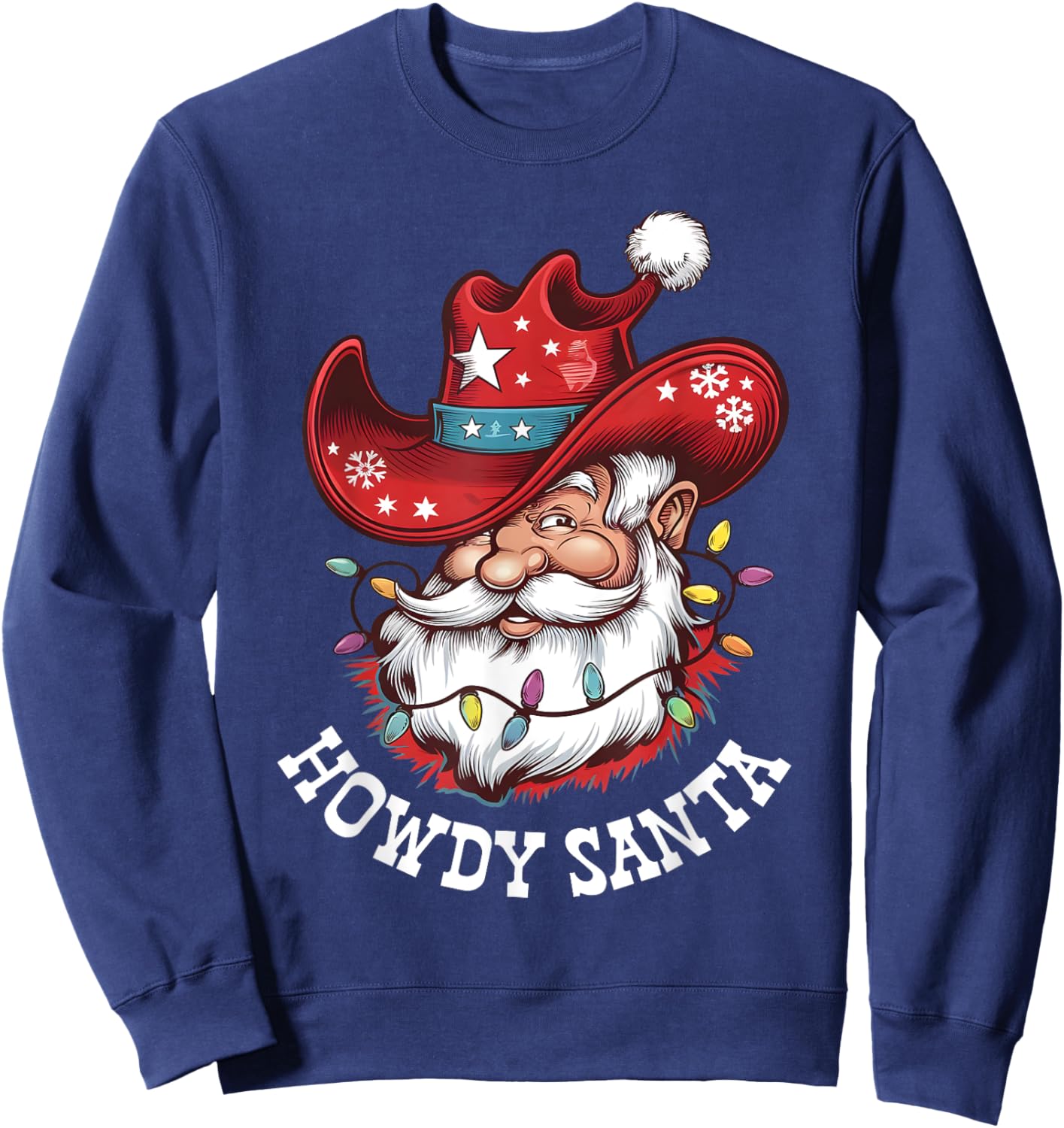 Howdy Santa Cowboy Western Christmas Funny Xmas Costumes Sweatshirt - Sweatshirt | Navy