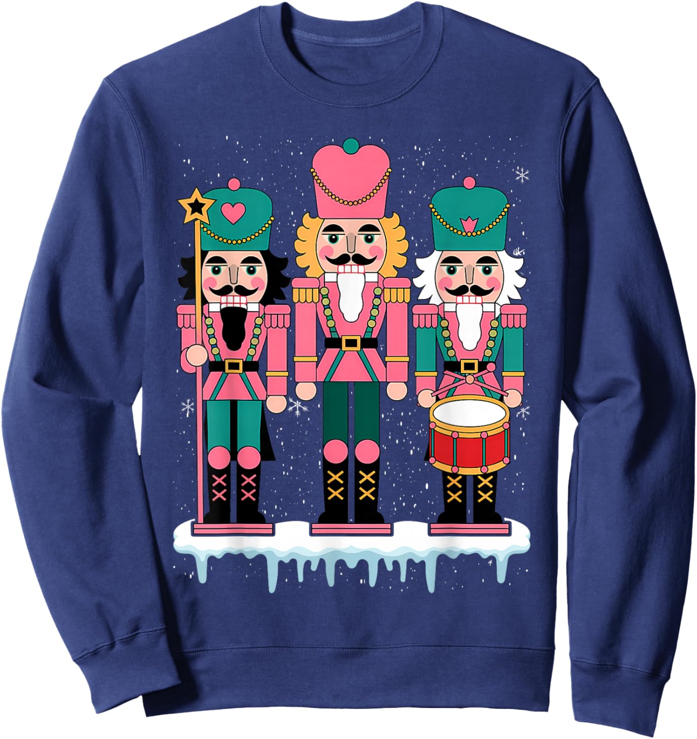 Pink Nutcracker Squad Xmas Pink Christmas Pajamas Women Kids Sweatshirt - Sweatshirt | Navy