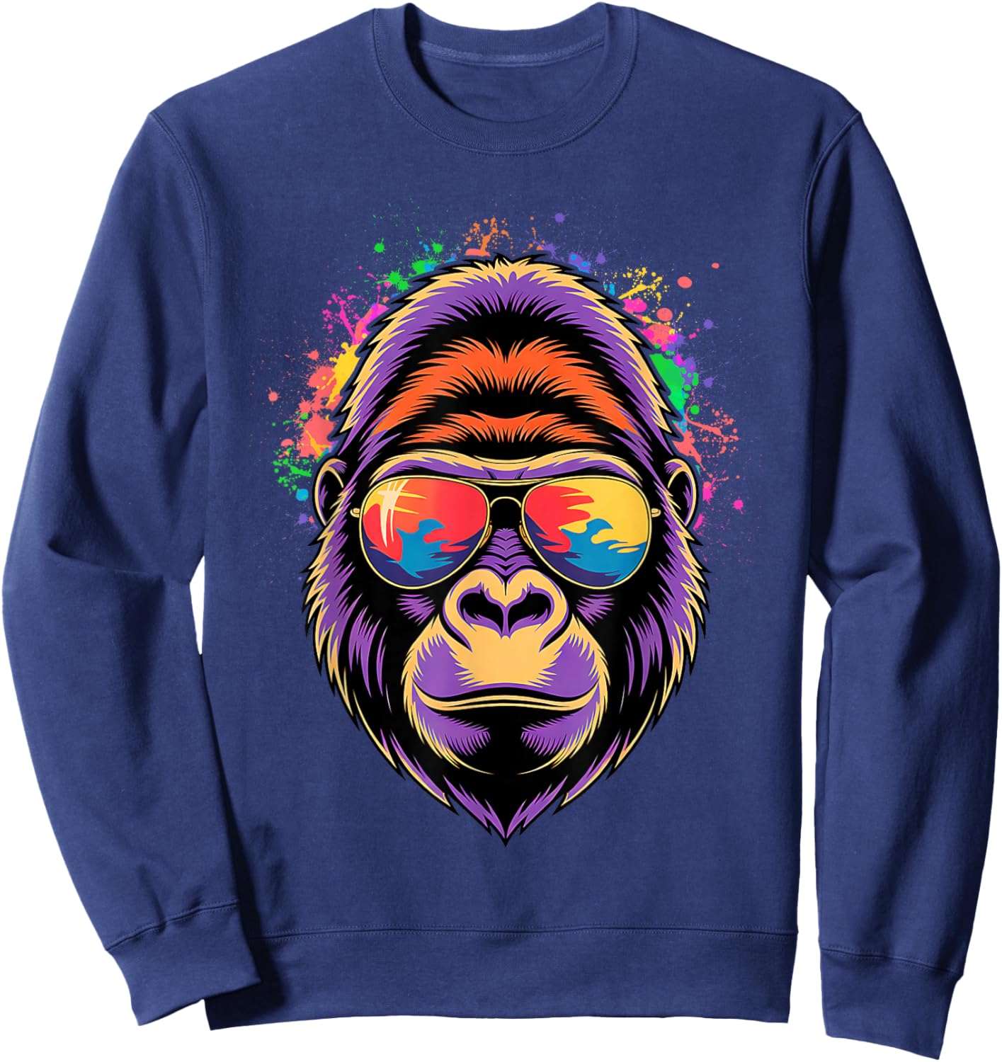 Funny Gorilla Sunglasses Sweatshirt - Sweatshirt | Navy