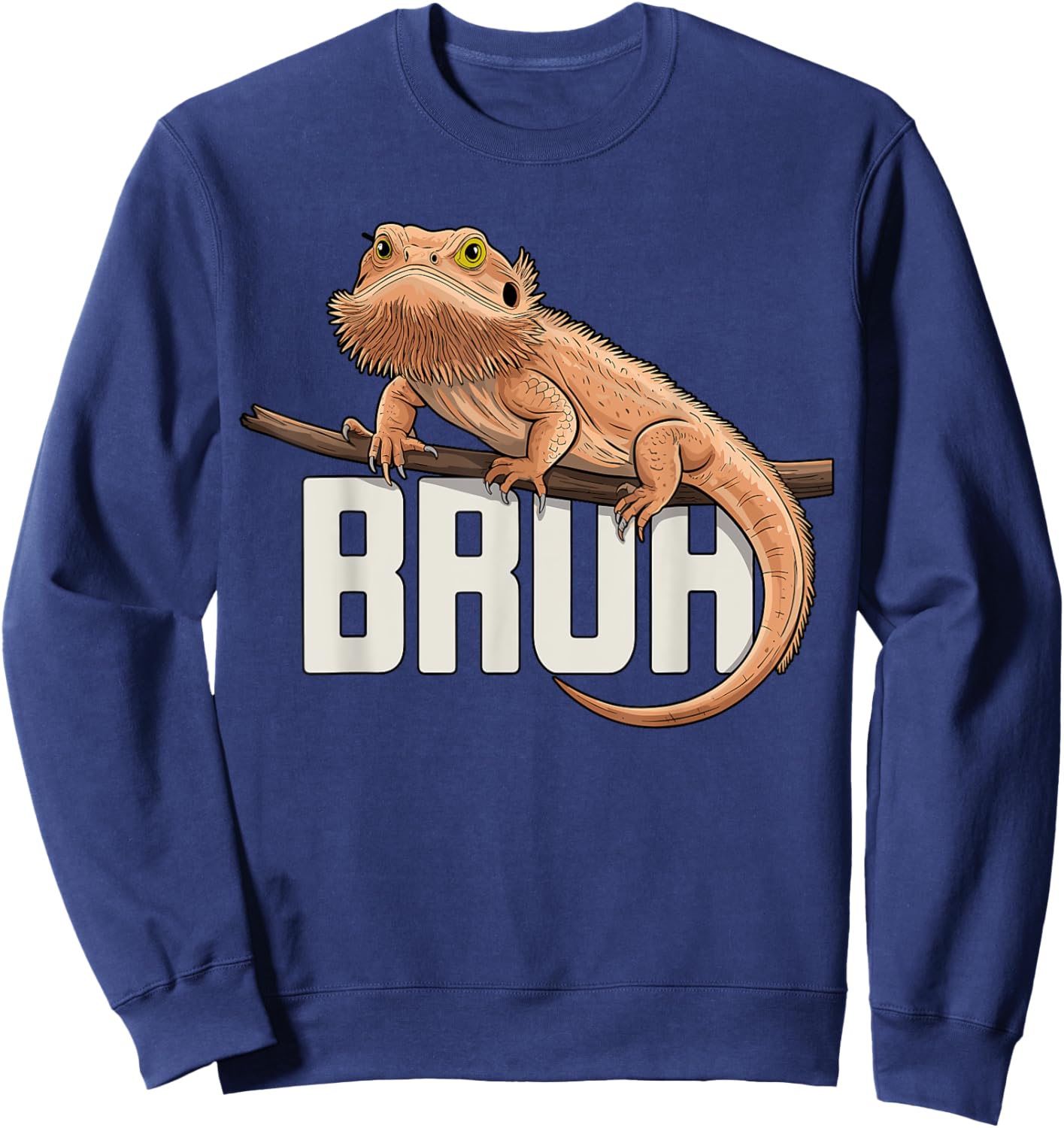 Bruh Bearded Dragon Sweatshirt - Sweatshirt | Navy