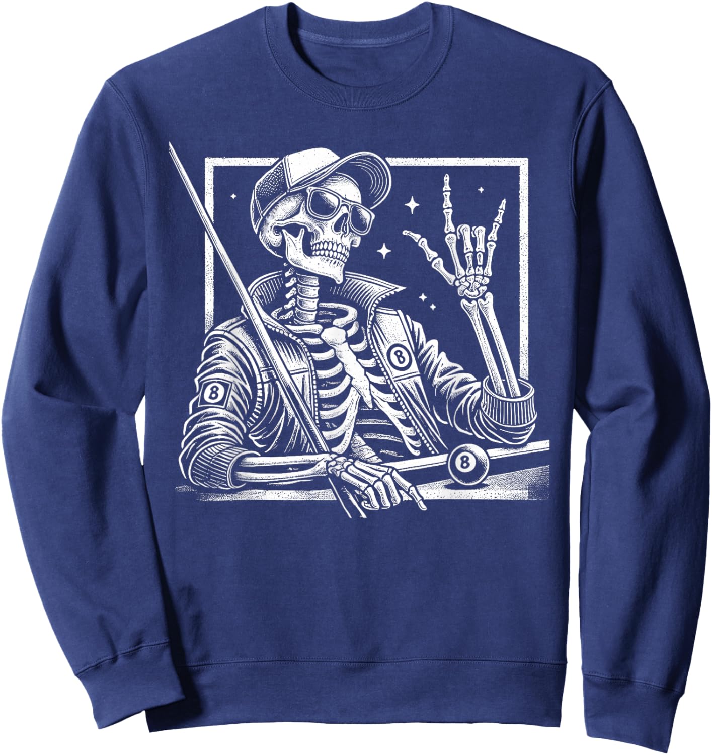 Skeleton Billiards Birthday Halloween Kids Sweatshirt - Sweatshirt | Navy
