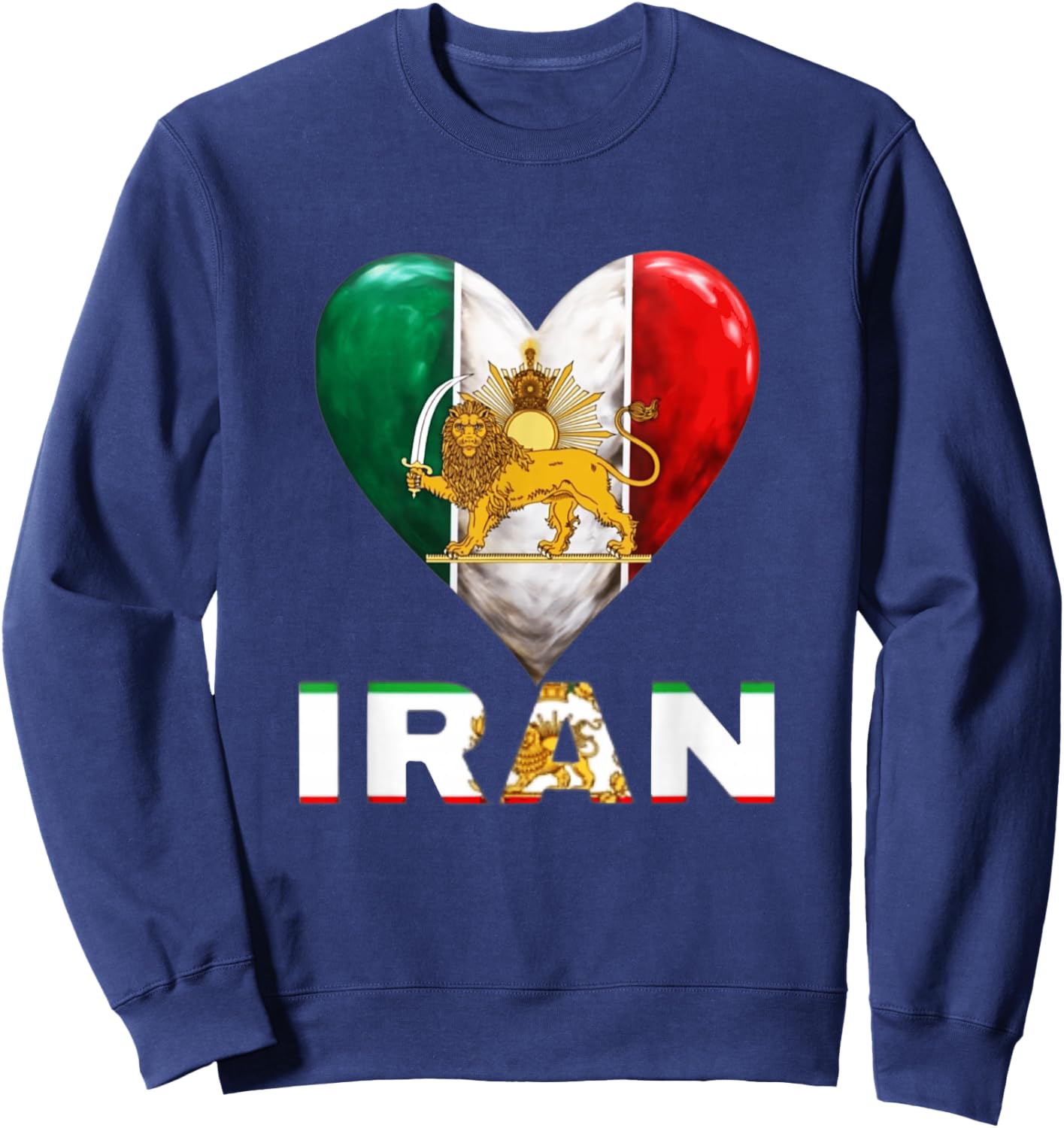 Shir o Khorshid Iran Löwe & Sonne Persisches Emblem Iranische Flagge Sweatshirt - Sweatshirt | Navy